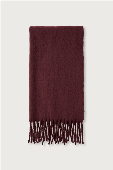 Unisex Basic Yumuşak Dokulu Atkı Bordo