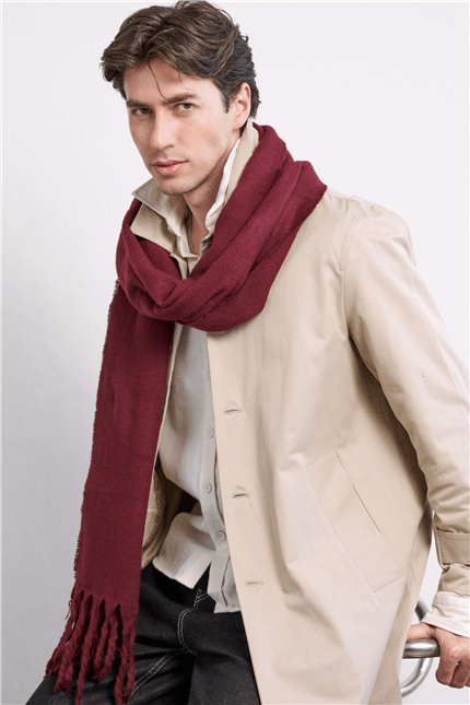 Unisex Basic Yumuşak Dokulu Atkı Bordo