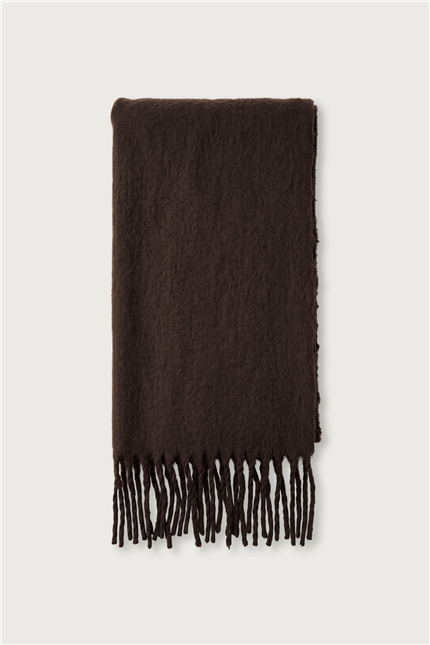Unisex Basic Yumuşak Dokulu Atkı Kahverengi
