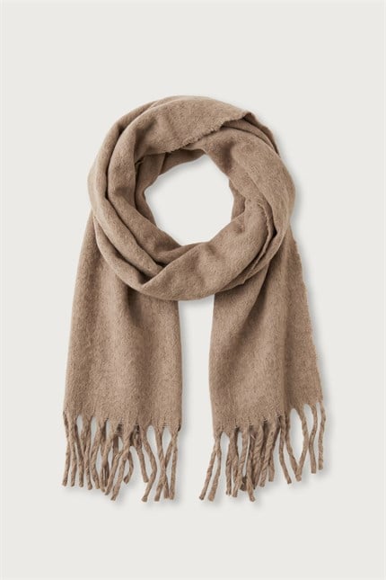 Unisex Basic Yumuşak Dokulu Atkı Taş Rengi