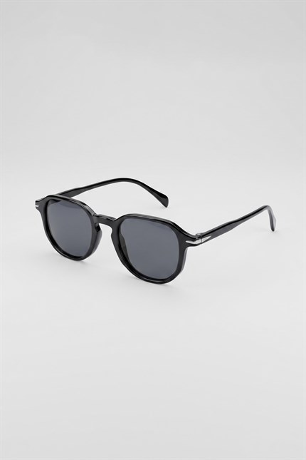 Unisex Modern Oval Kemik Çerçeve Güneş Gözlüğü Siyah