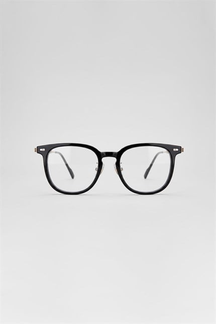 Unisex Nova Kemik Çerçeve Oval Gözlük Siyah