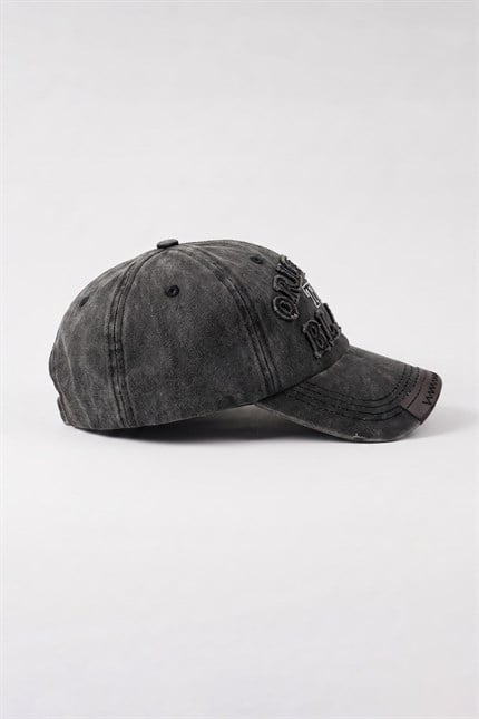 Unisex Original Nakışlı Yıkamalı Beyzbol Şapka Antrasit