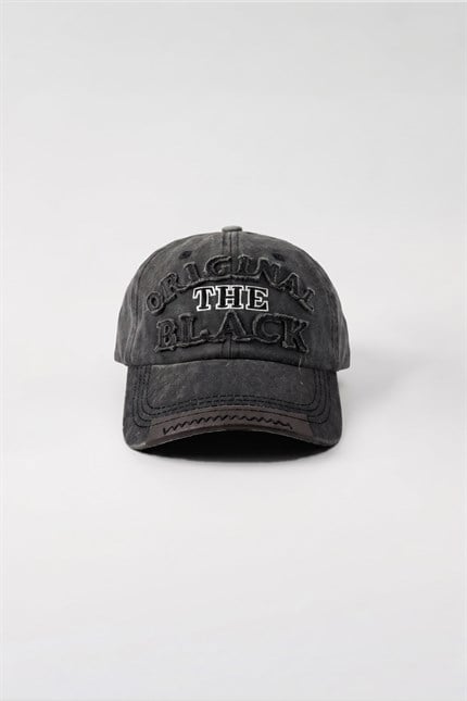 Unisex Original Nakışlı Yıkamalı Beyzbol Şapka Antrasit