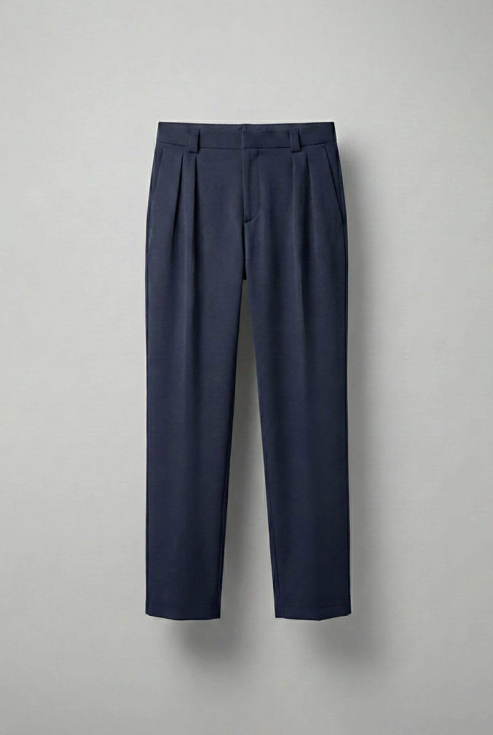 Erkek Baggy Fit Kumaş Pantolon Lacivert