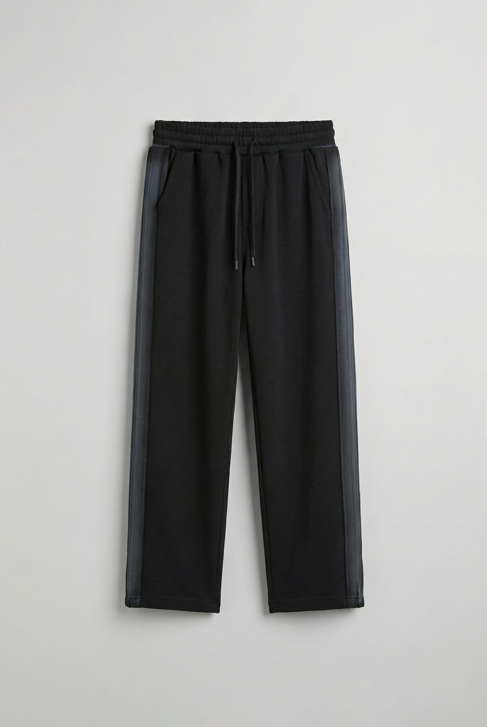 Erkek Baggy Sprey Efektli Yan Şerit Eşofman Altı Siyah