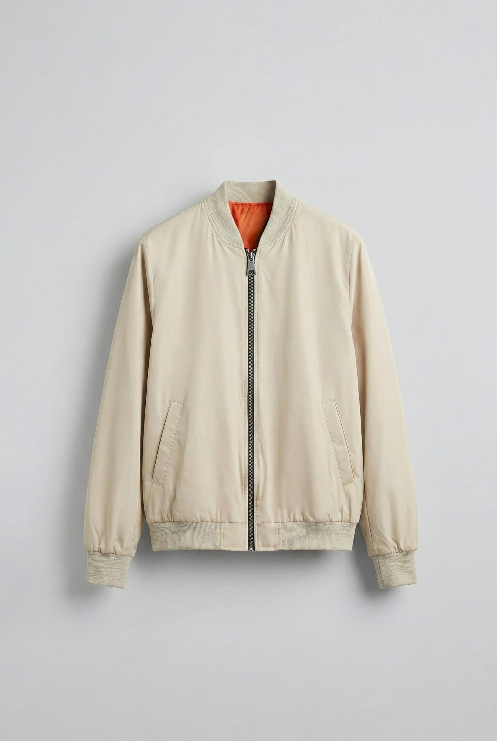 Erkek Basic Bomber Ceket Bej