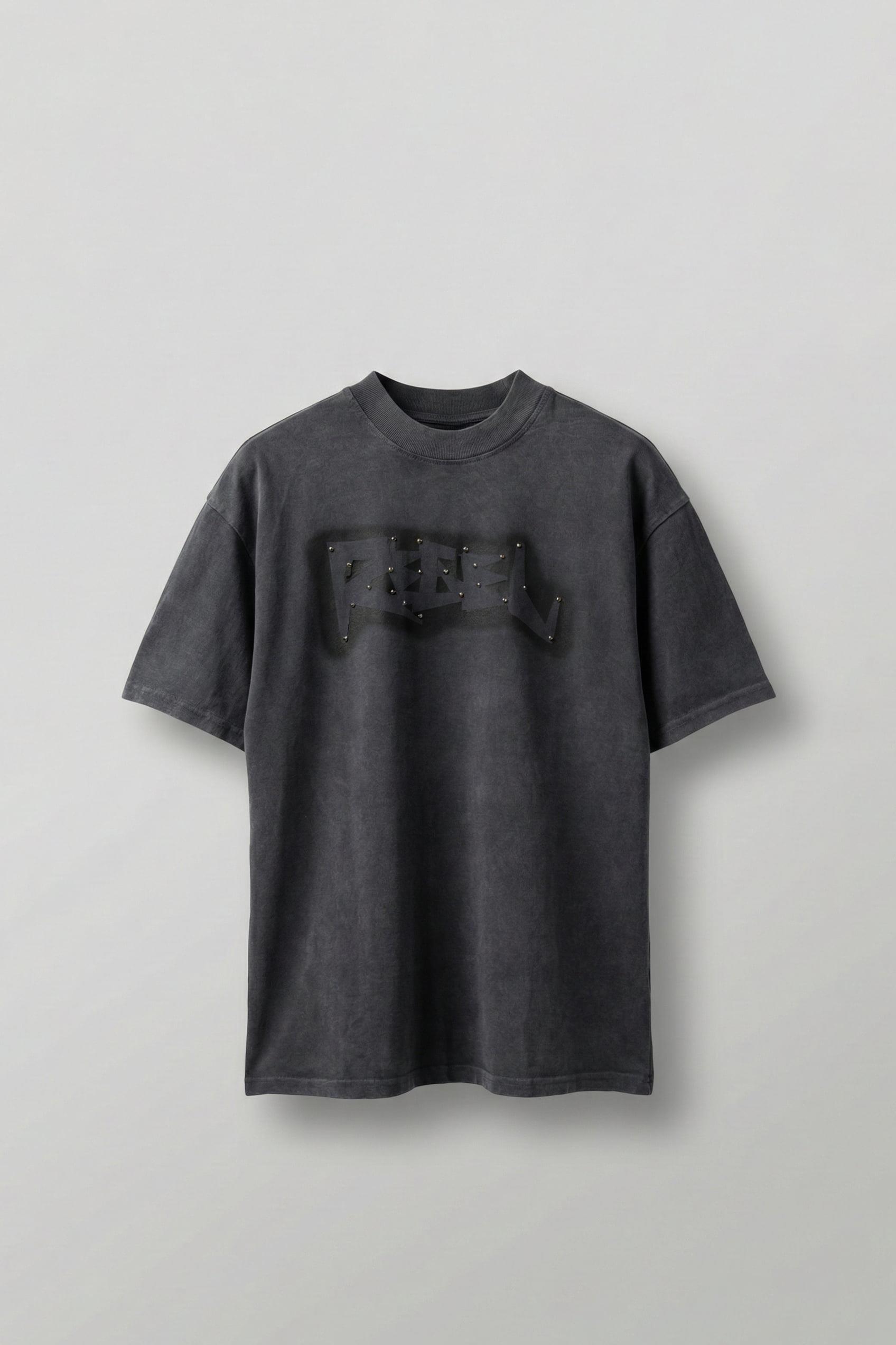 Erkek Baskılı Yıkamalı Premium Oversize T-Shirt Siyah
