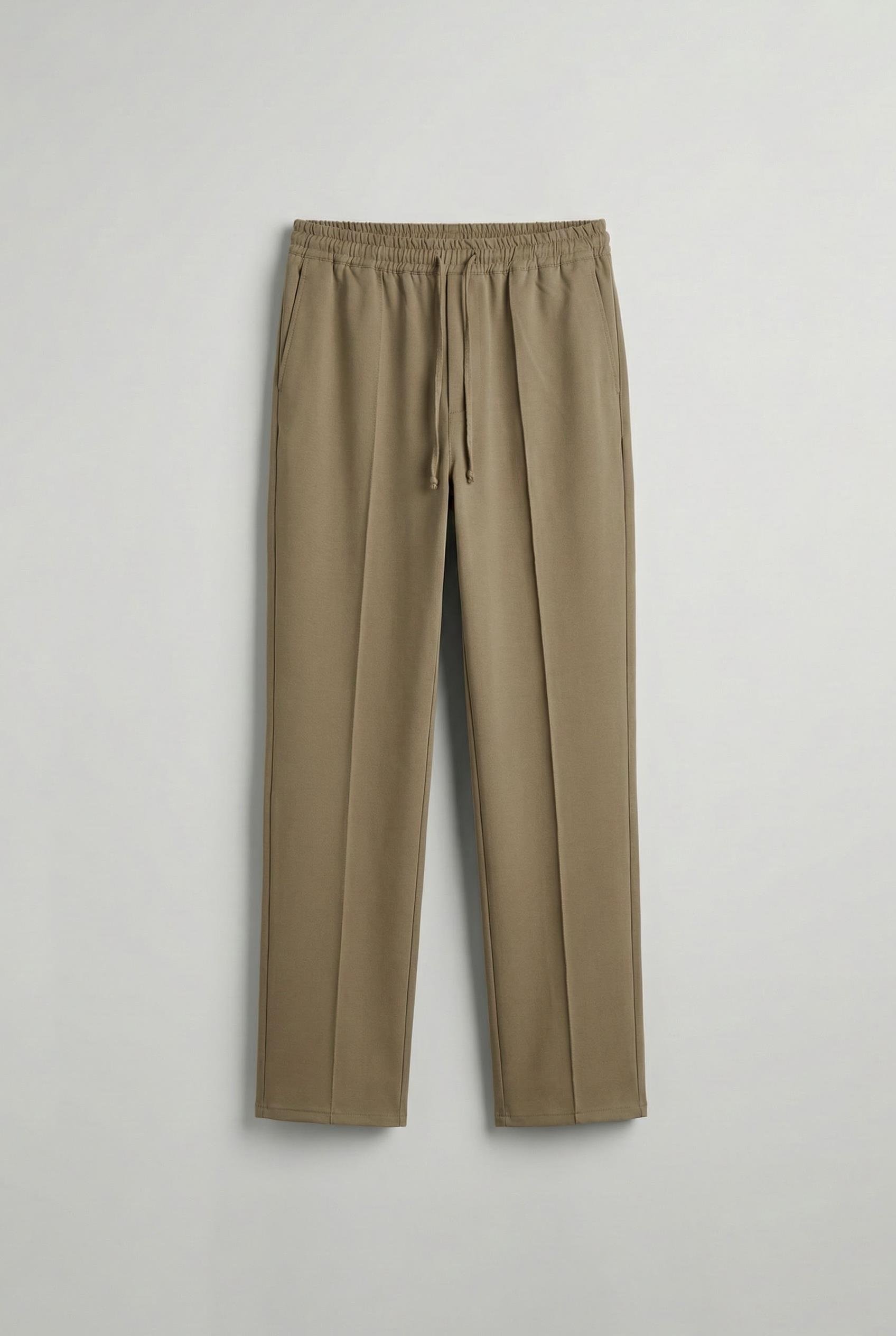 Erkek Beli Lastikli Baggy Pantolon Açık Kahve