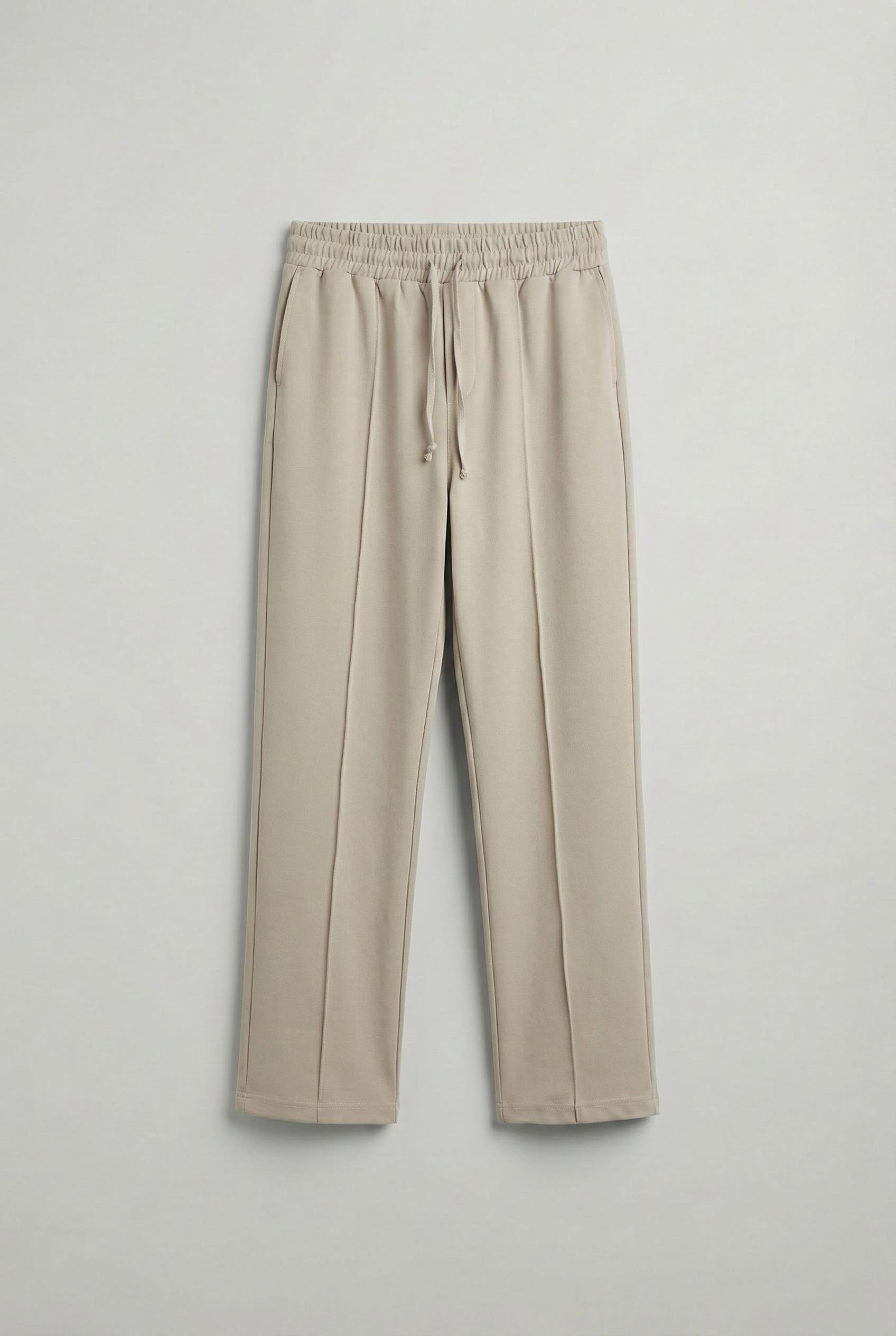 Erkek Beli Lastikli Baggy Pantolon Krem