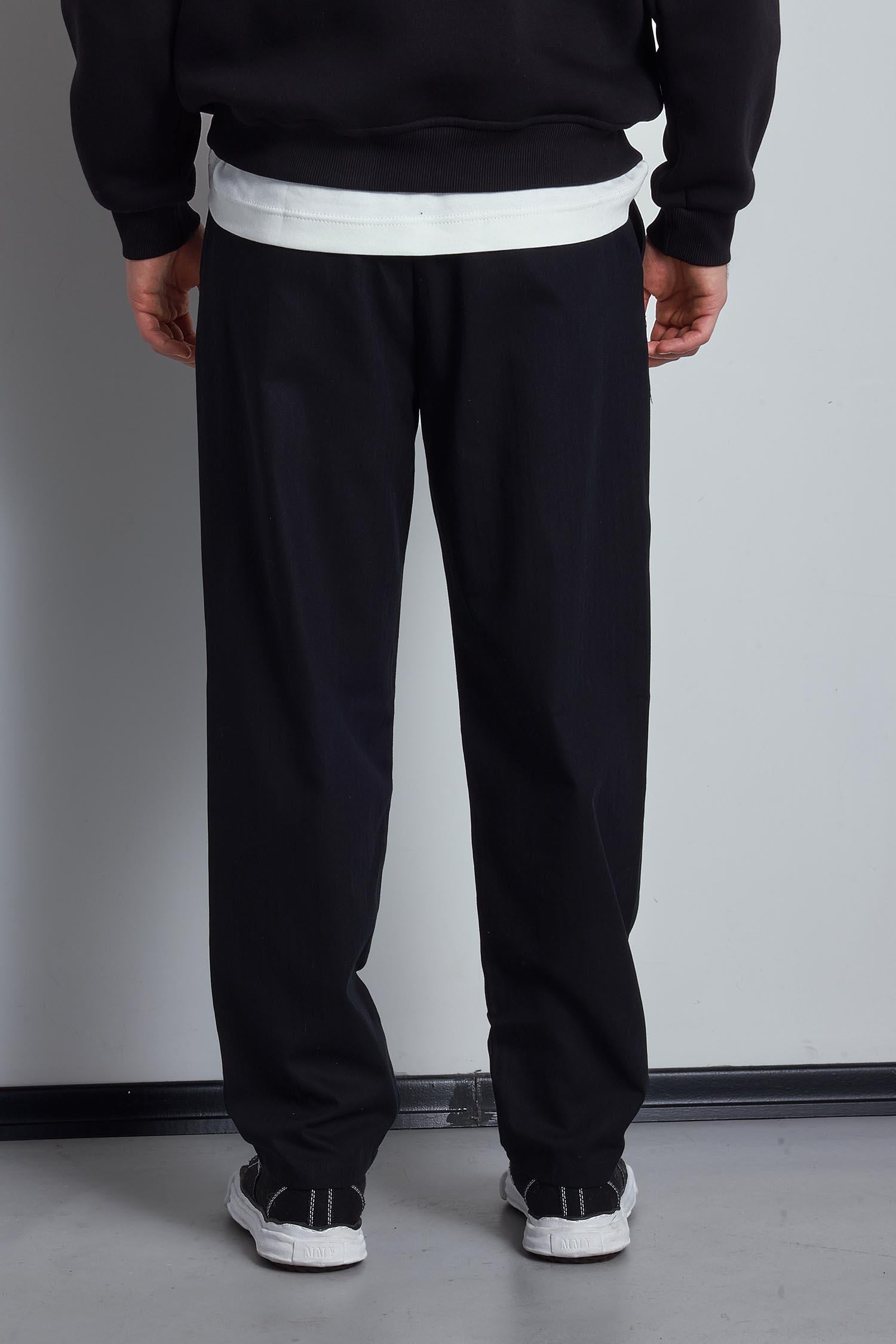 Erkek Beli Lastikli Desenli Baggy Pantolon Siyah · 7
