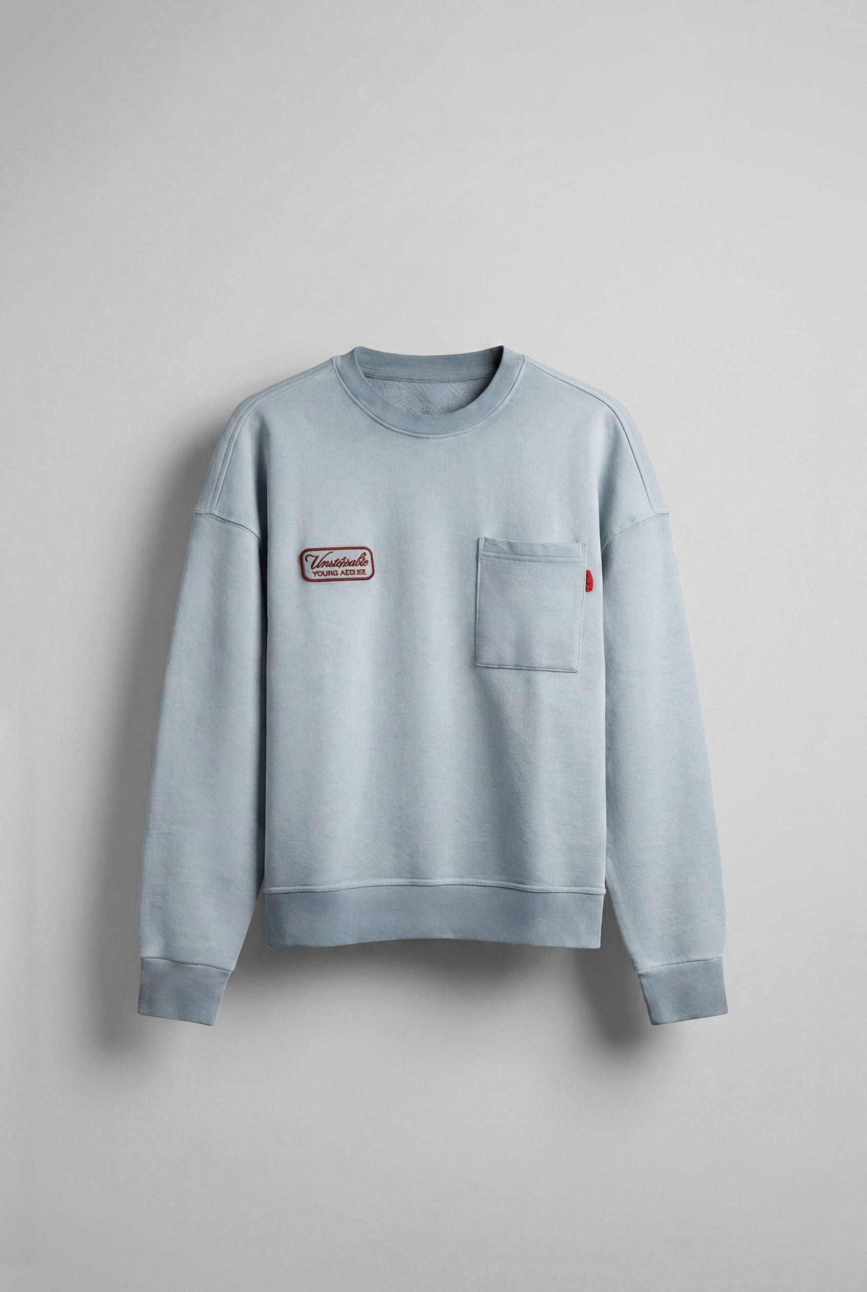 Erkek Bisiklet Yaka Cep Detaylı Sweatshirt Gri