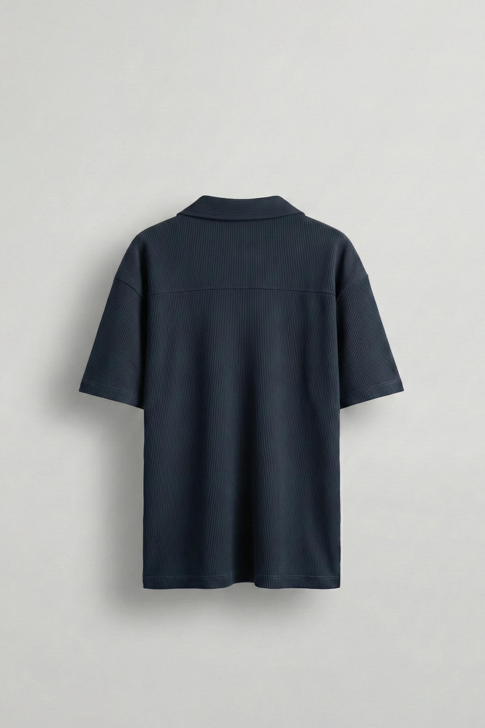 Erkek Fermuarlı Polo Yaka T-Shirt Lacivert · 2