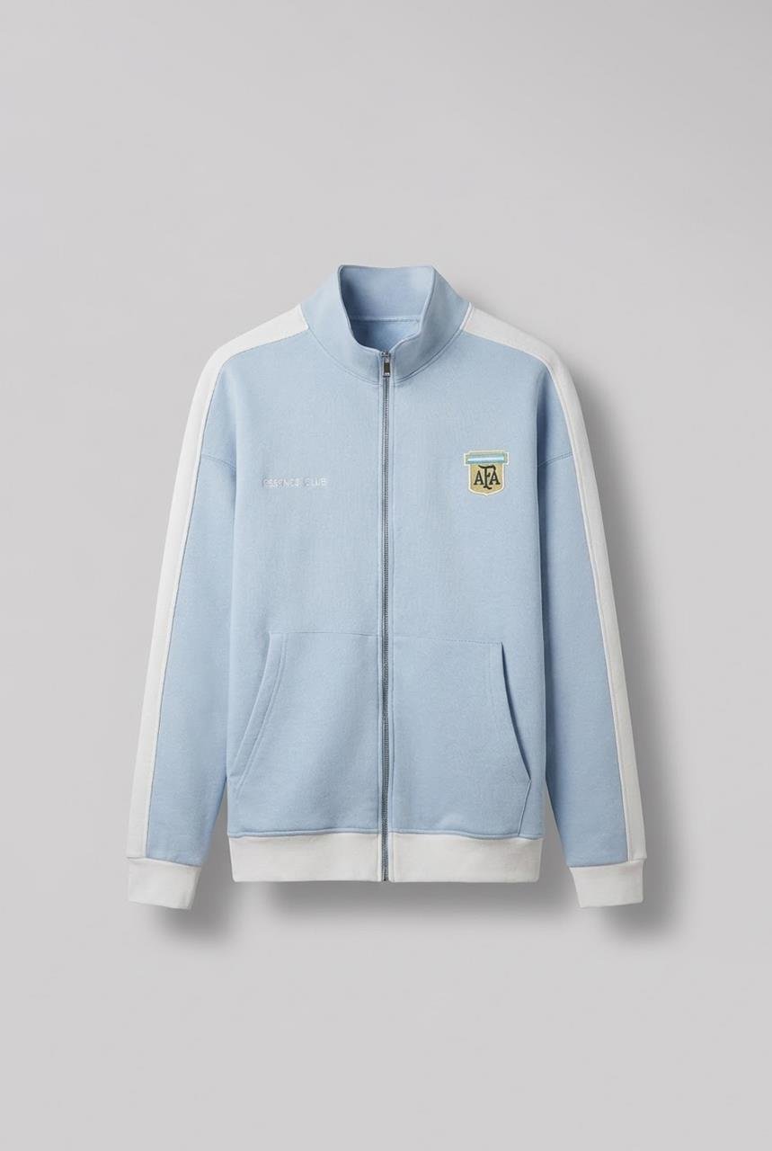 Erkek Fermuarlı Spor Relaxed Sweatshirt Açık Mavi