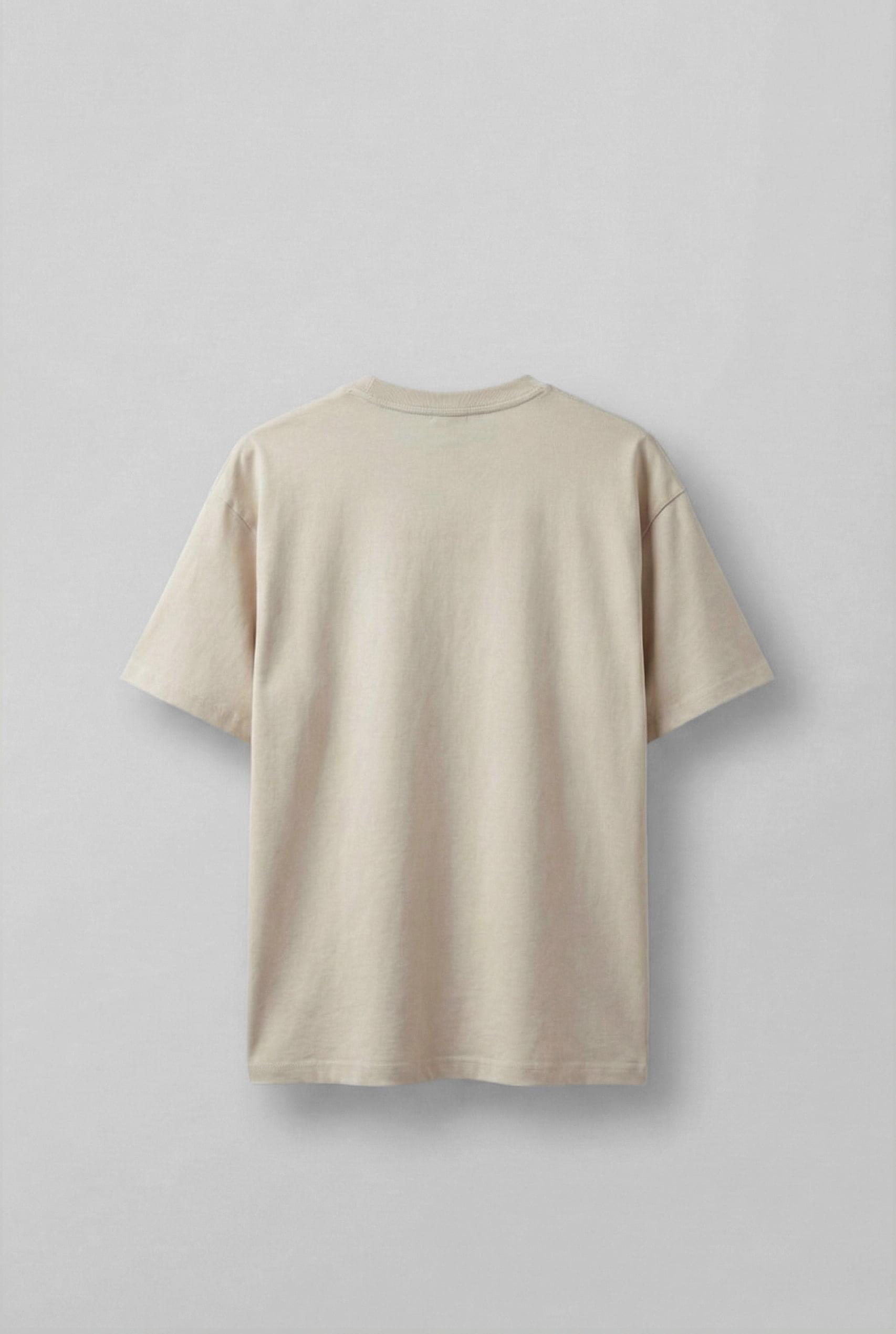 Pamuklu Oversize Basic T-Shirt Bej - Modern ve Rahat