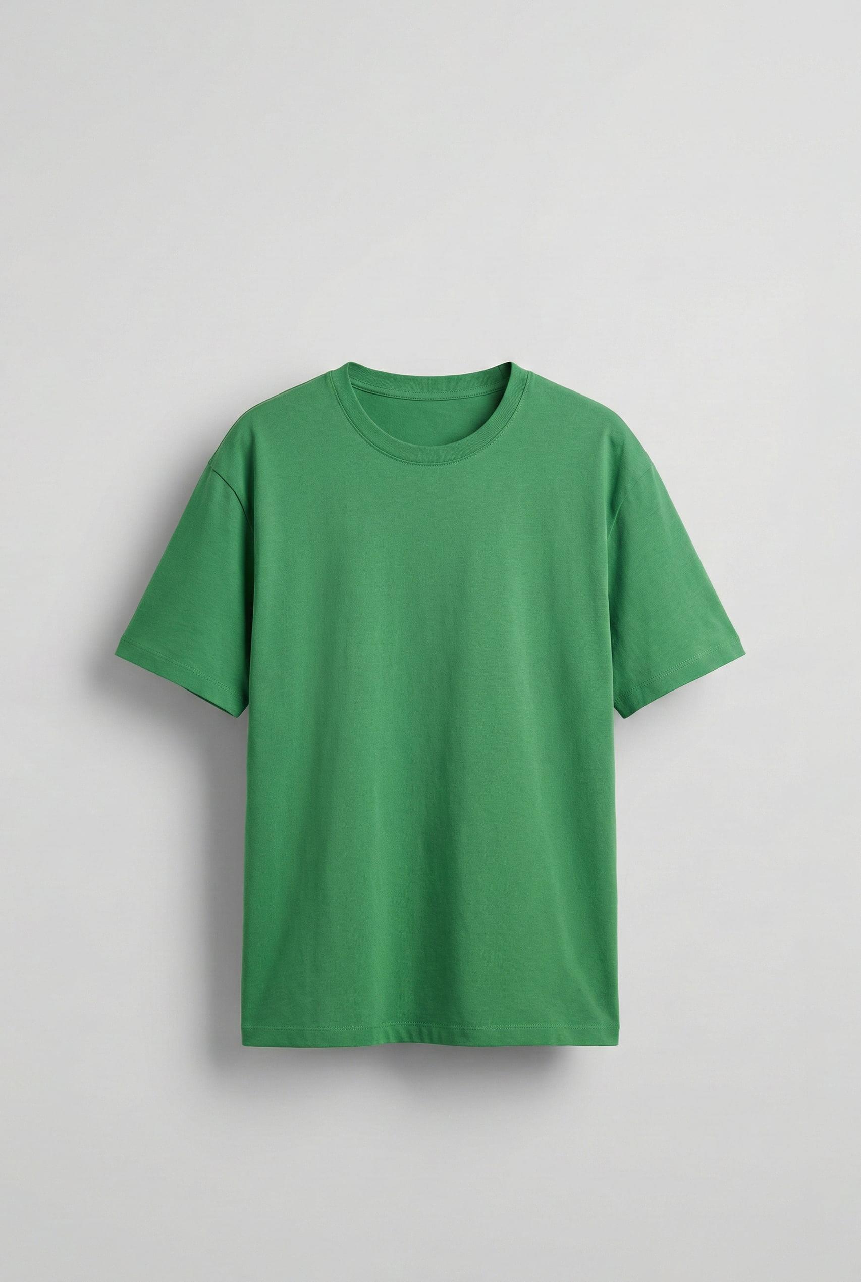 Erkek Oversize Basic T-Shirt Yeşil