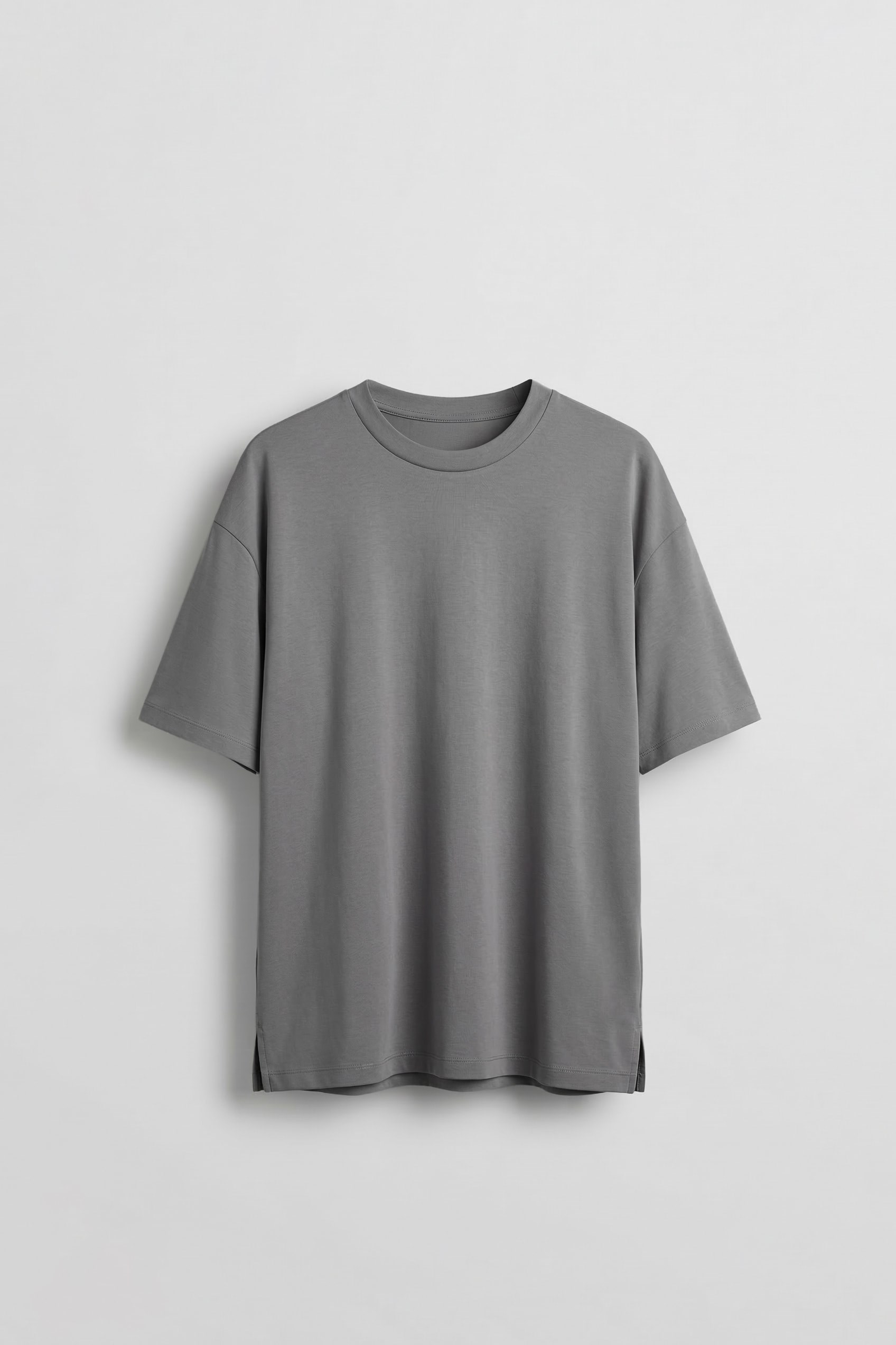 Erkek Oversize Füme T-Shirt | Yumuşak Cupra Kumaş Basic