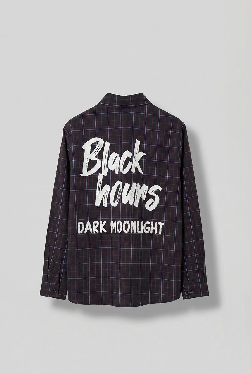 Erkek Oversize Ekose Baskılı Gömlek Antrasit