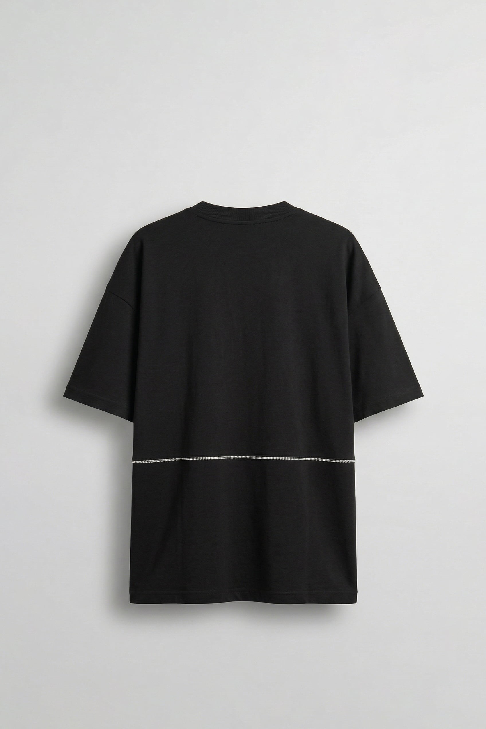Erkek Siyah Oversize Fermuarlı T-Shirt | ABLUKA