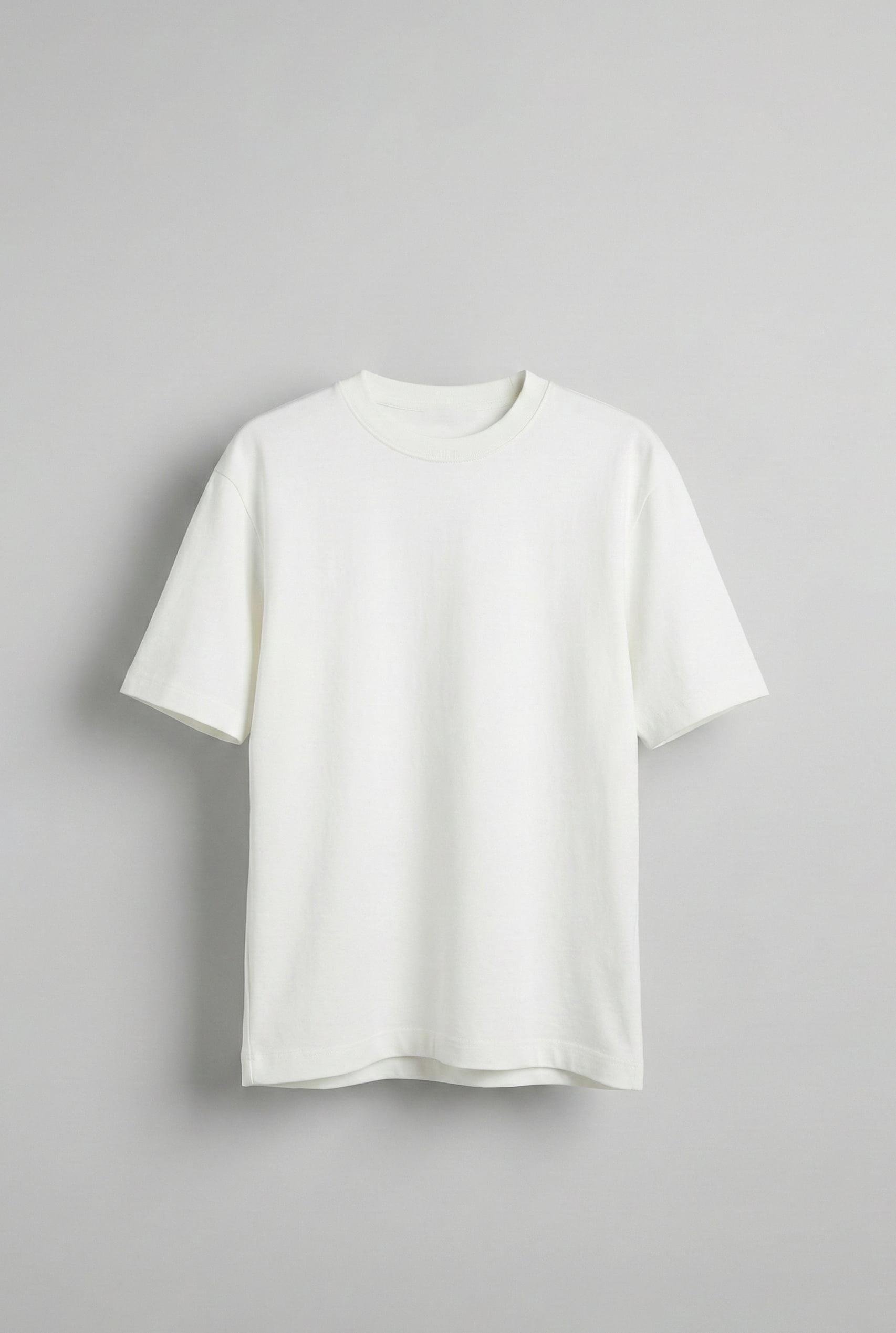 Erkek Oversize Premium Kumaş Gramajlı Basic T-Shirt Beyaz