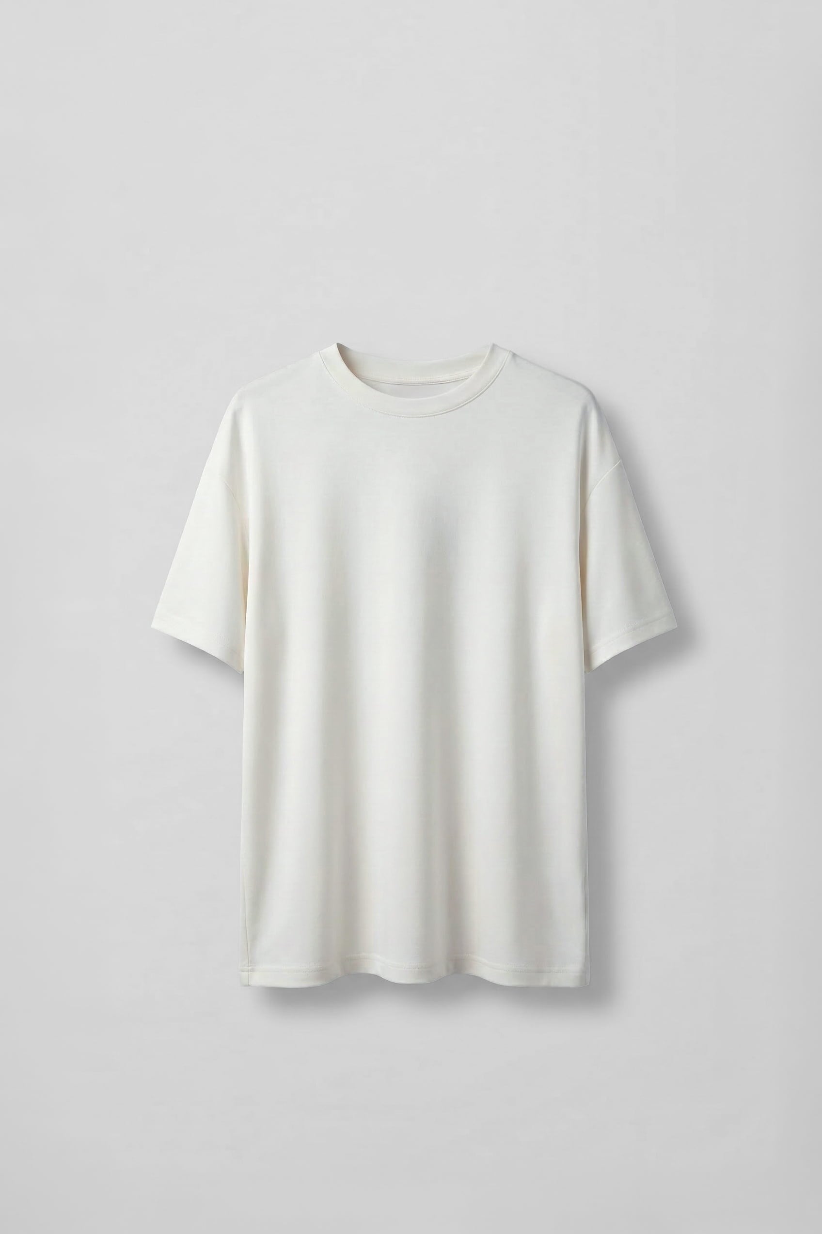 Erkek Oversize Basic Pamuklu T-Shirt Beyaz | ABLUKA