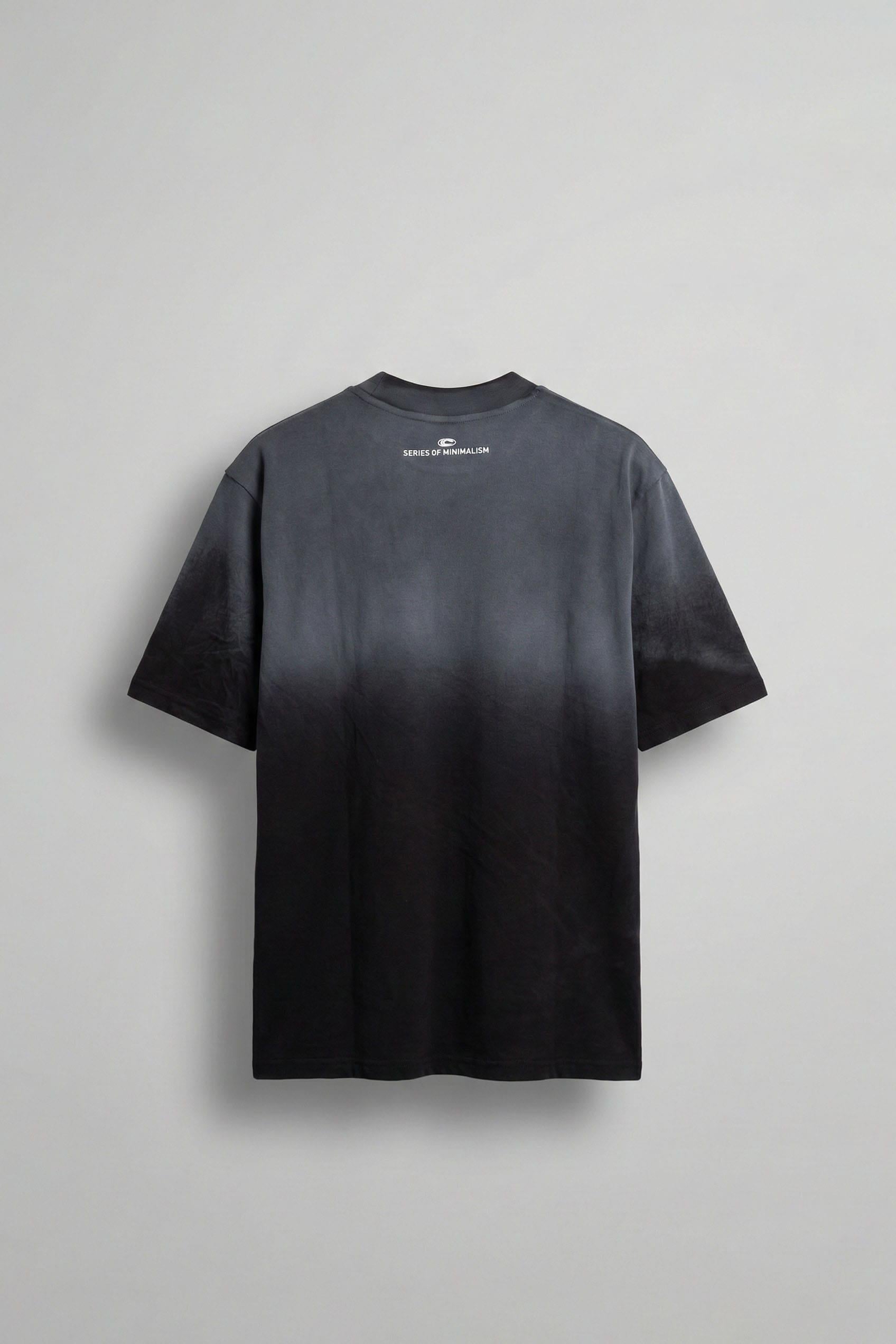 Erkek Oversize Renk Geçişli T-Shirt Siyah – Vintage Moda Tarzı
