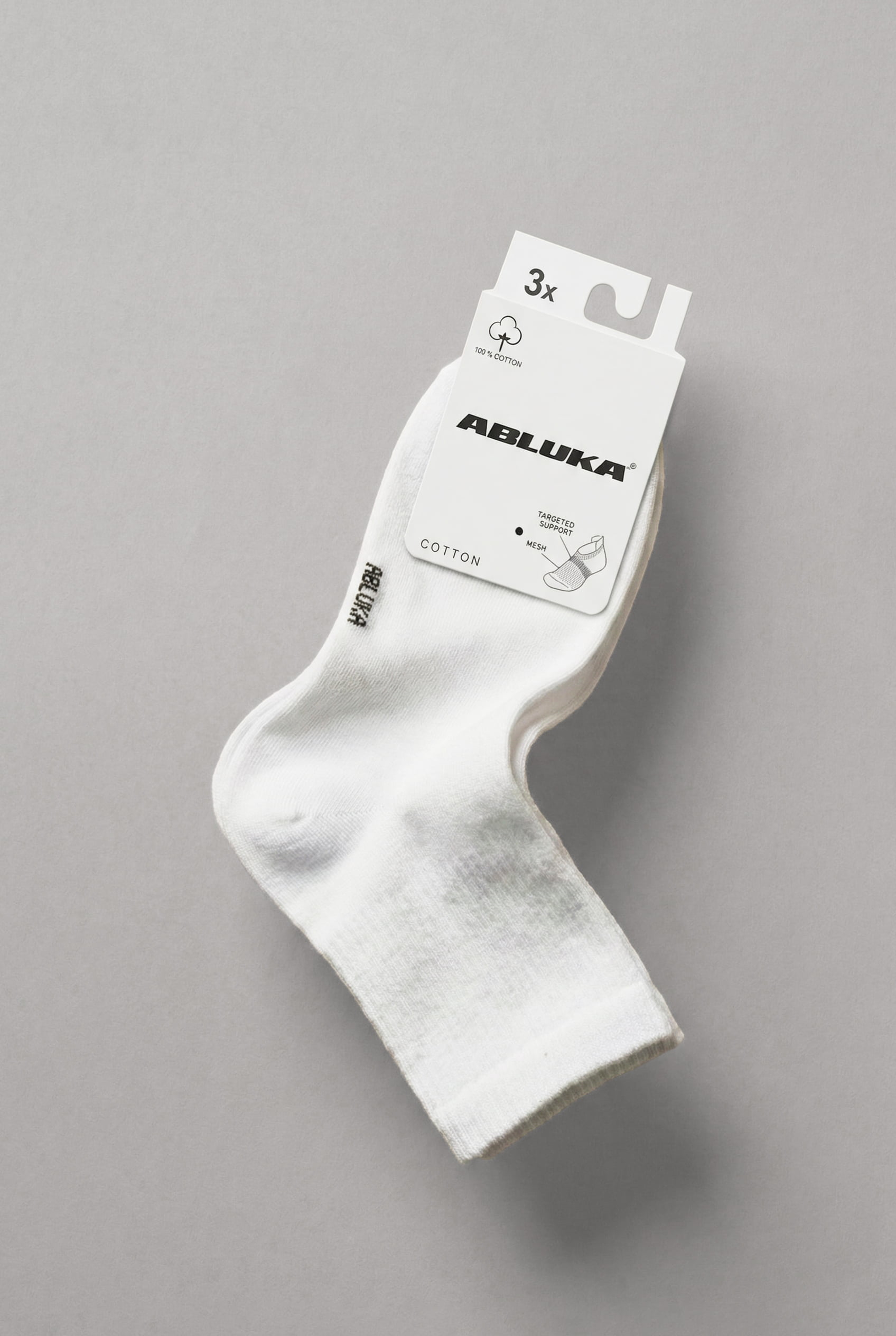 Erkek Pamuklu 3'Lü Soket Çorap Beyaz