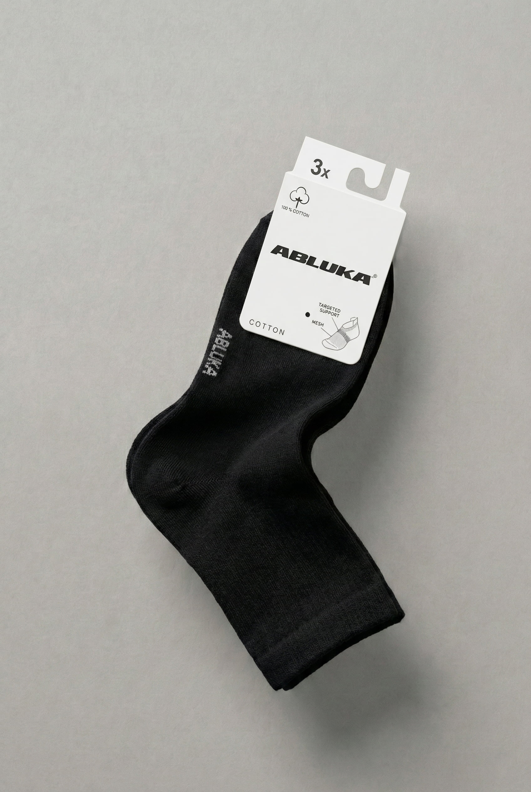 Erkek Pamuklu 3'Lü Soket Çorap Siyah