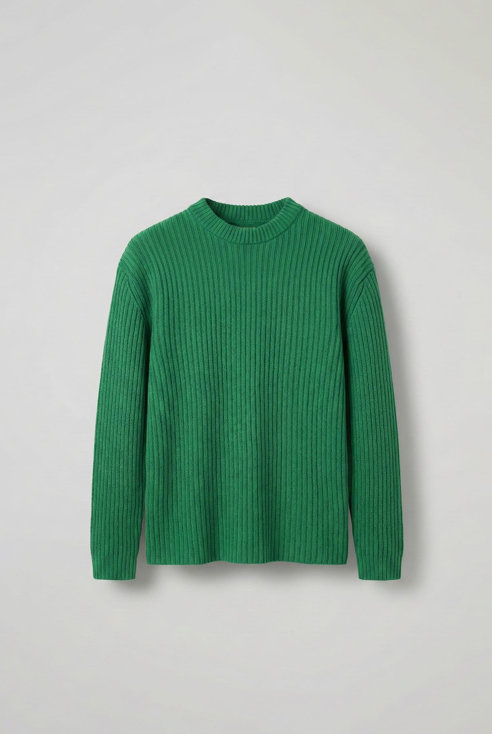 Erkek Regular Fit Kazak Koyu Yeşil