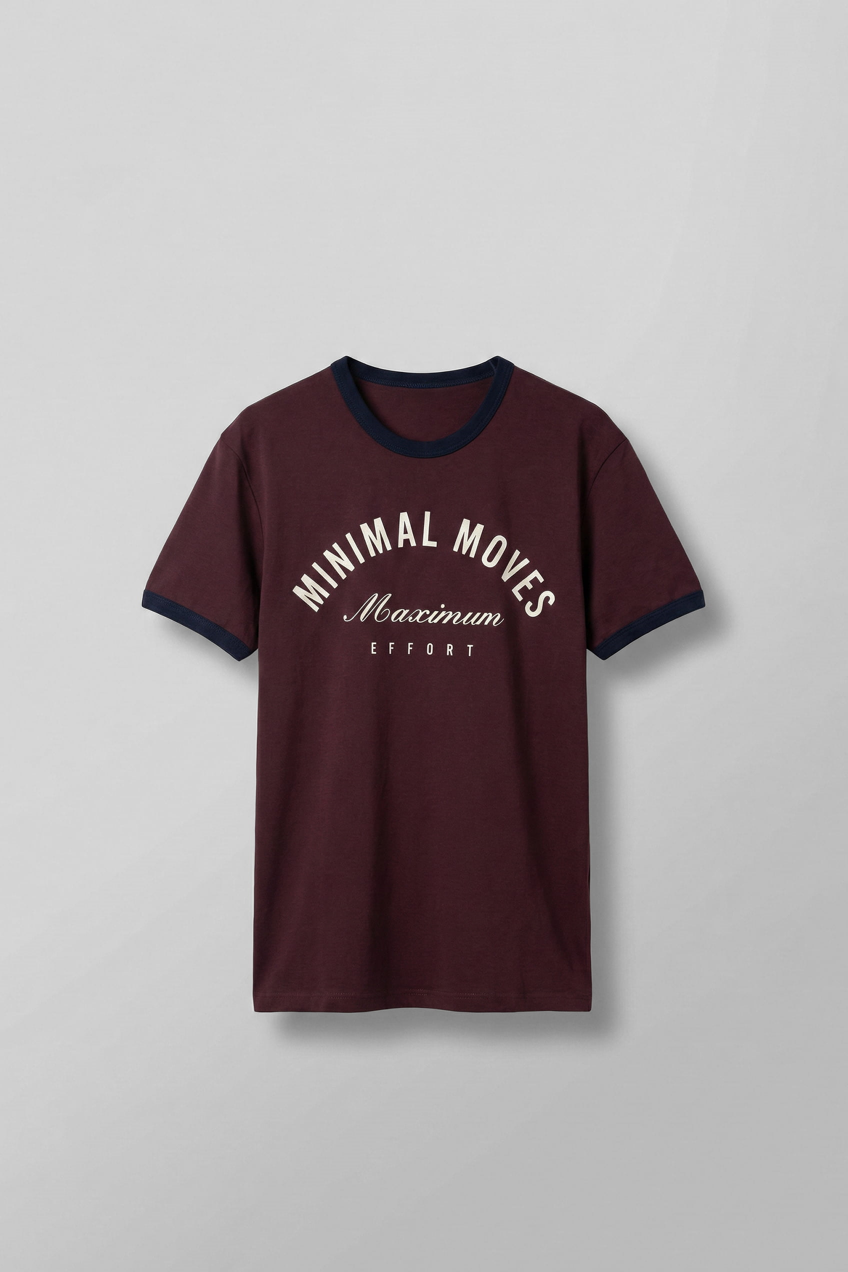 Erkek Regular Fit Kontrast Detaylı T-Shirt Bordo
