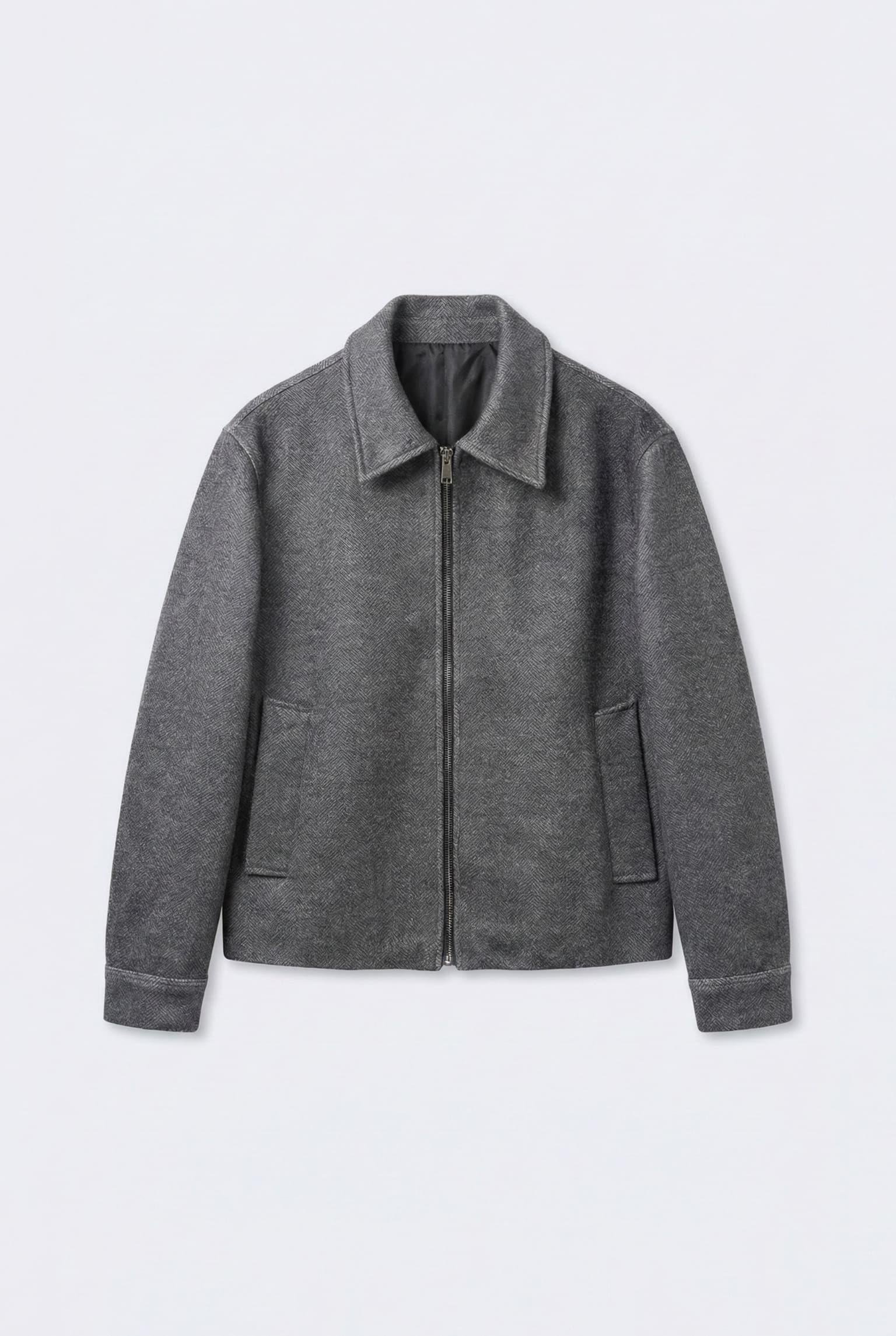 Erkek Relax Fit Kaşe Mont Antrasit