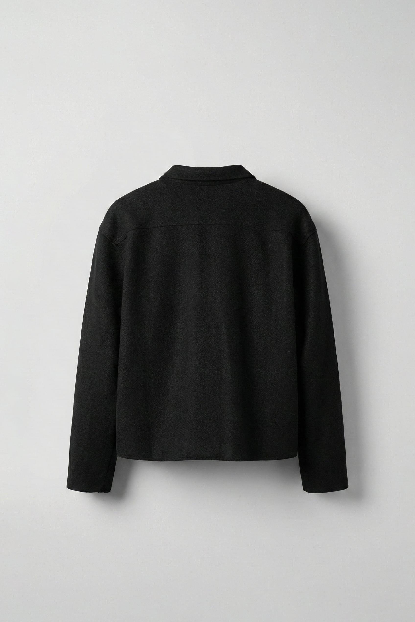 Erkek Relaxed Fit Kaşe Ceket Siyah · 2