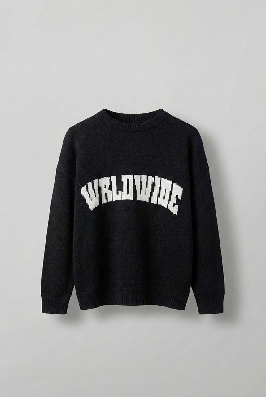 Erkek Relaxed Fit Premium Triko Kazak Siyah