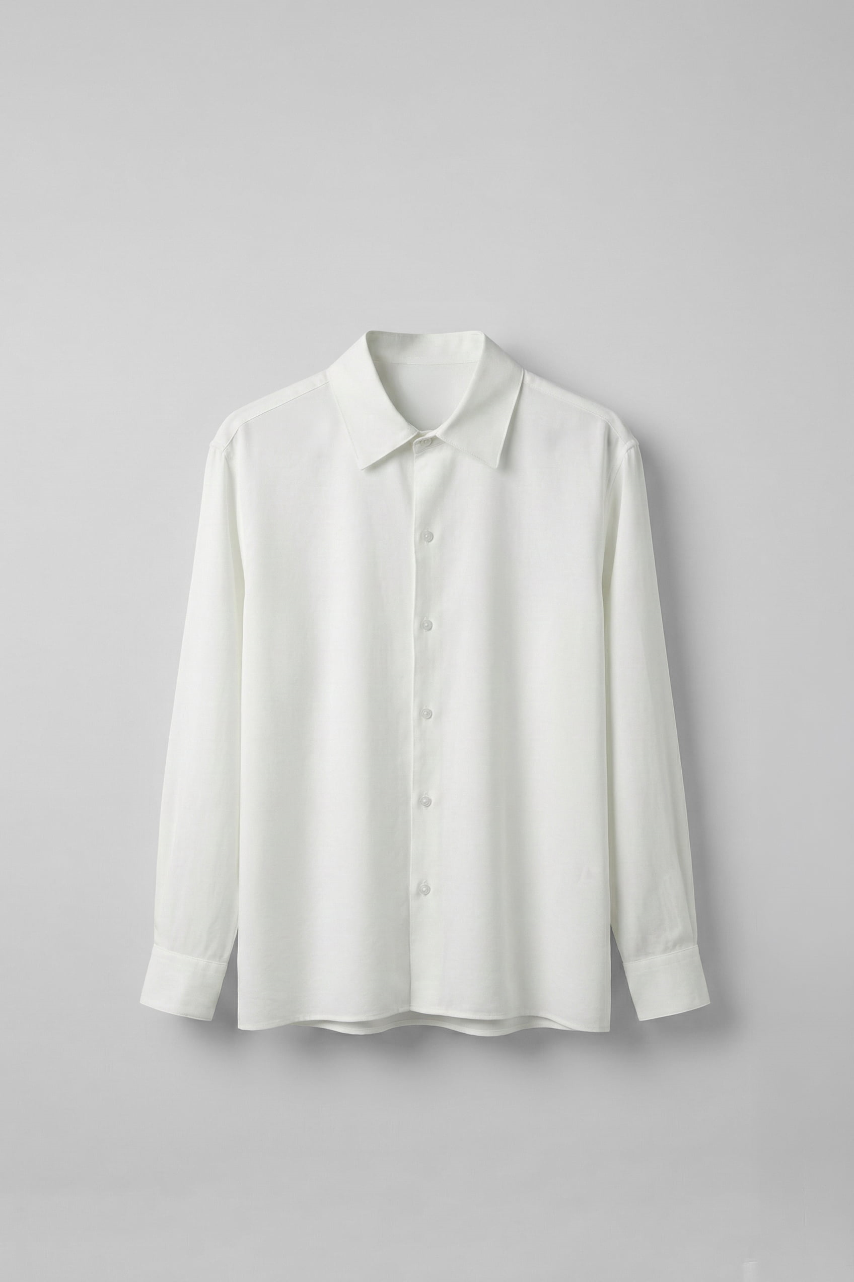 Erkek Relaxed Fit Uzun Kollu Basic Gömlek Ekru