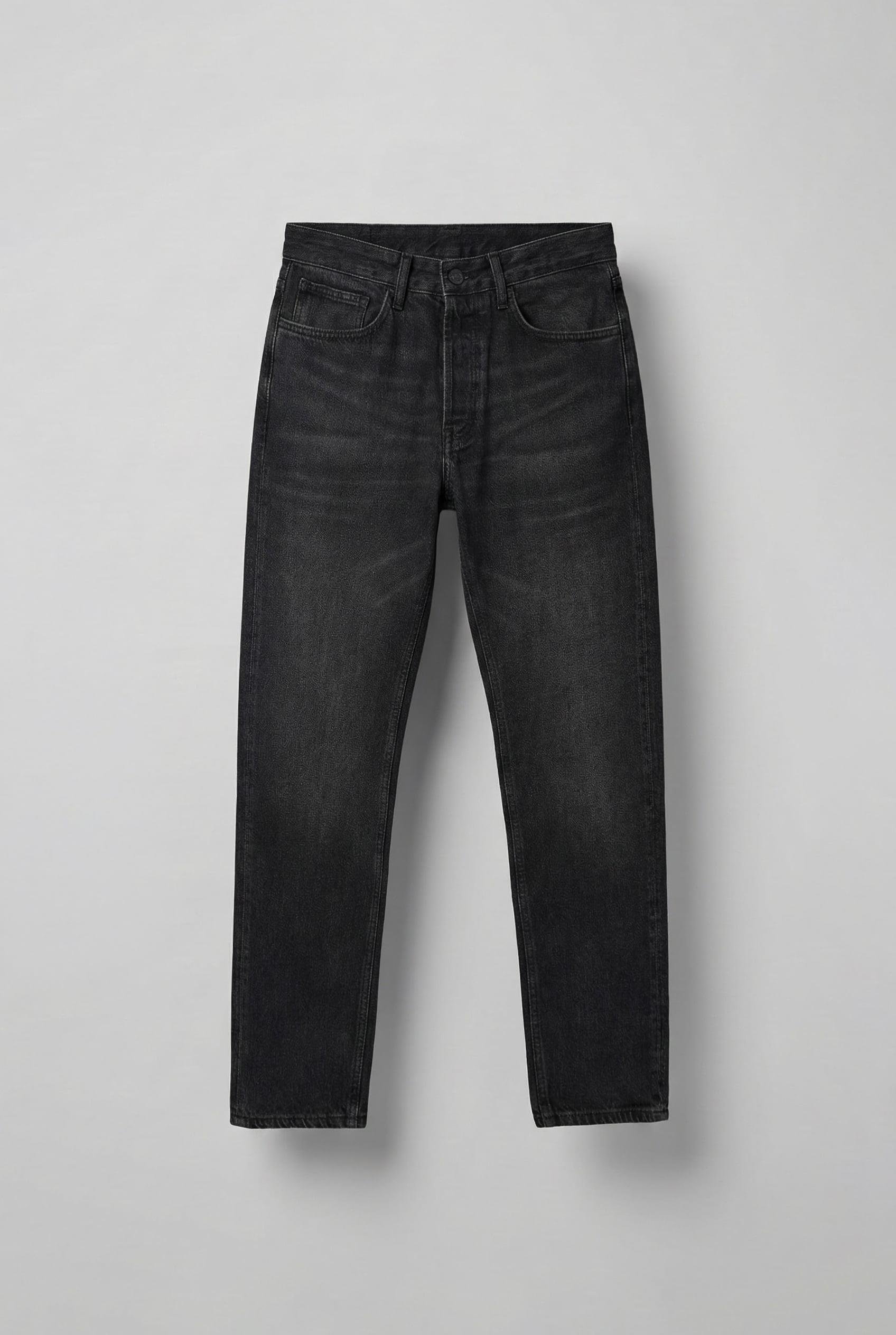 Erkek Relaxed Straight Fit Basic Jean Siyah
