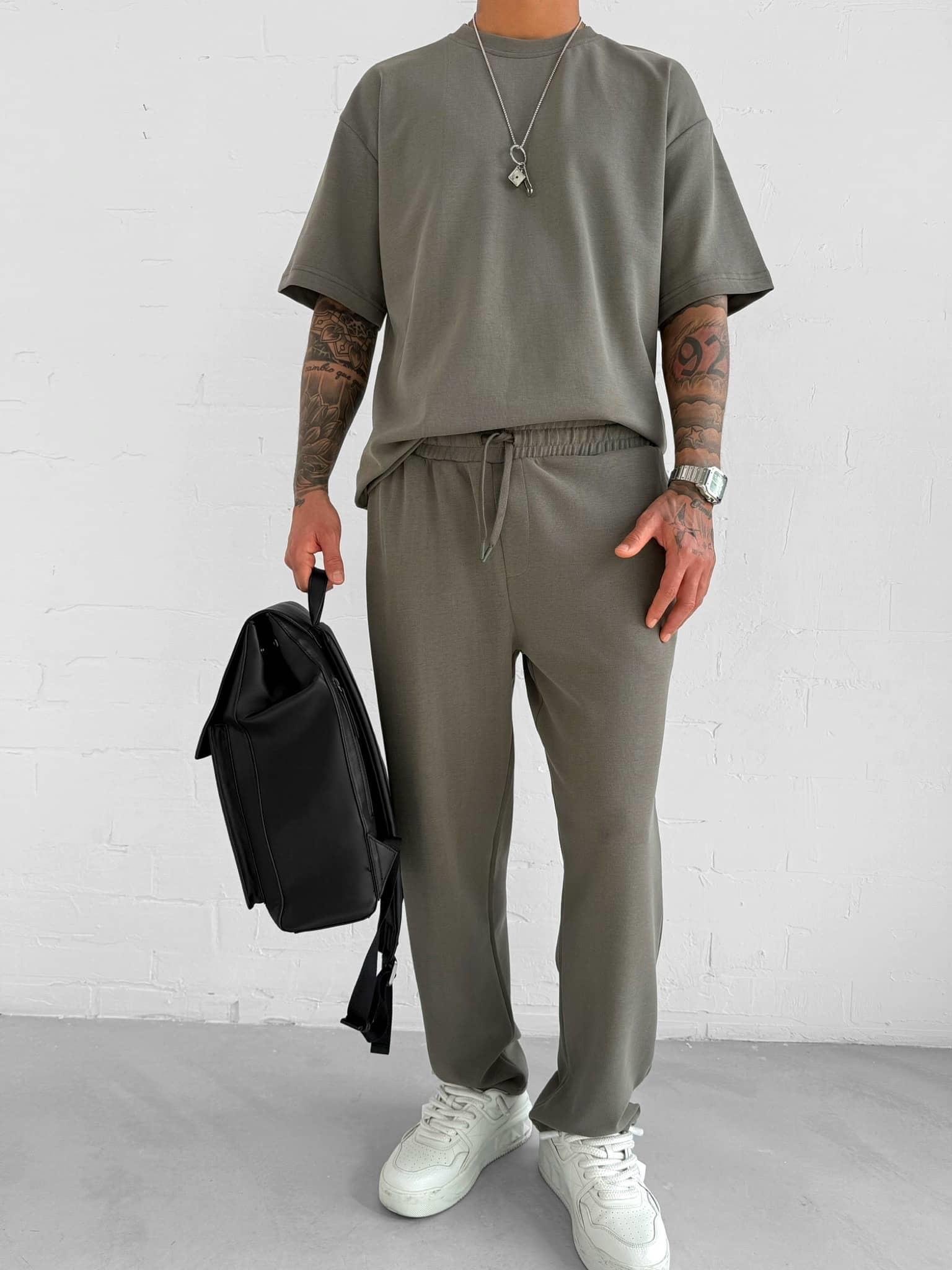 Erkek Slim Fit Beli Lastikli Rahat Eşofman Yeşil