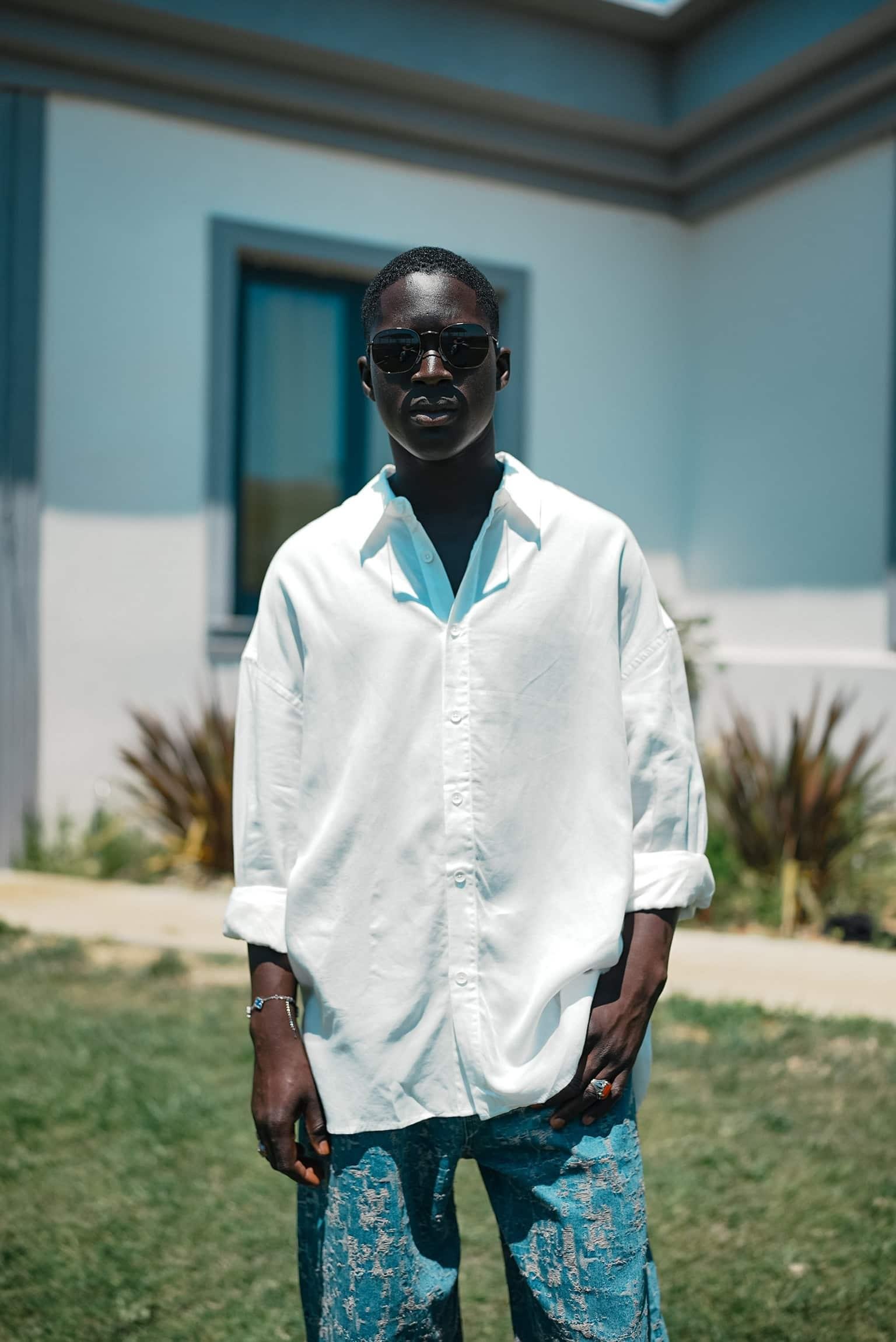 Erkek Soft Dokulu Basic Oversize Gömlek Beyaz