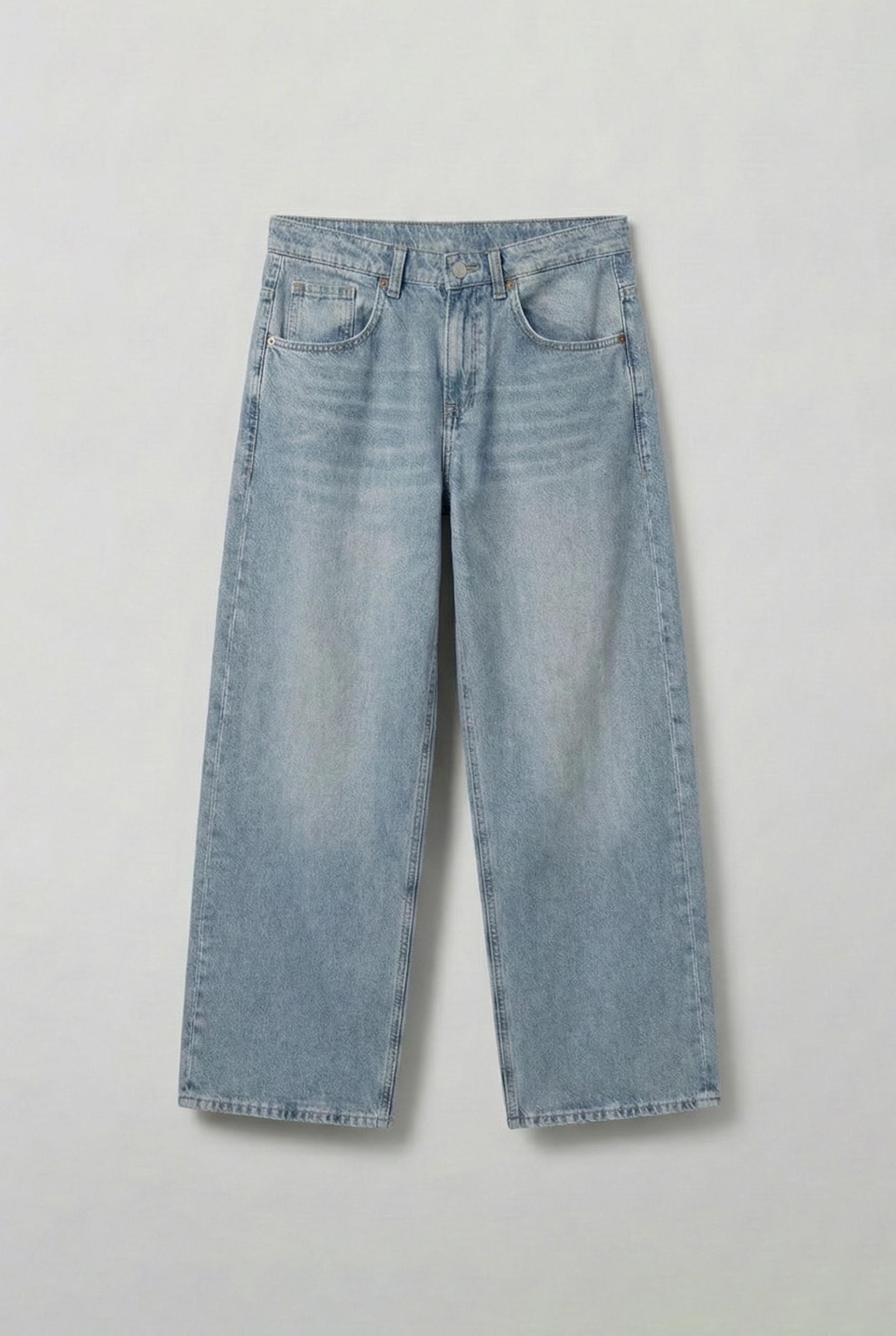 Erkek Süper Baggy Fit Jean Pantolon Açık Mavi