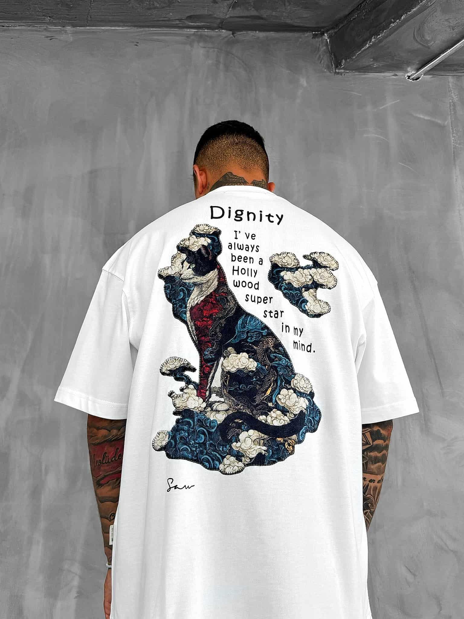 Goblin Tシャツ ホワイト XLサイズ Erkek Yamalı Oversize T-Shirt Beyaz | Dignity –Sanatla Yükselen Stil
