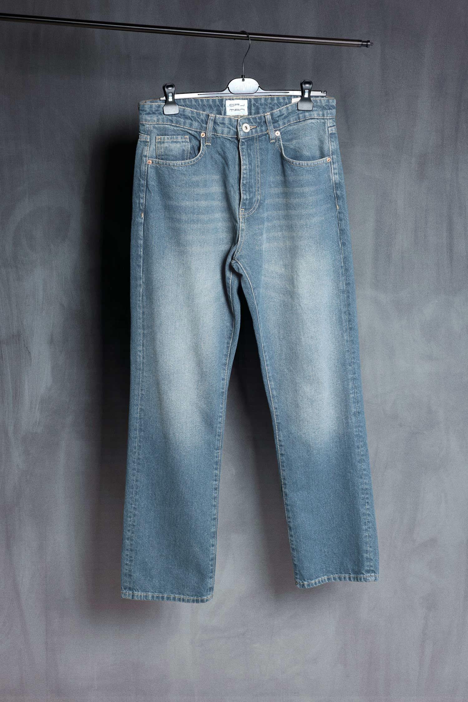 Erkek Yıkamalı Baggy Fit Jean Mavi · 3