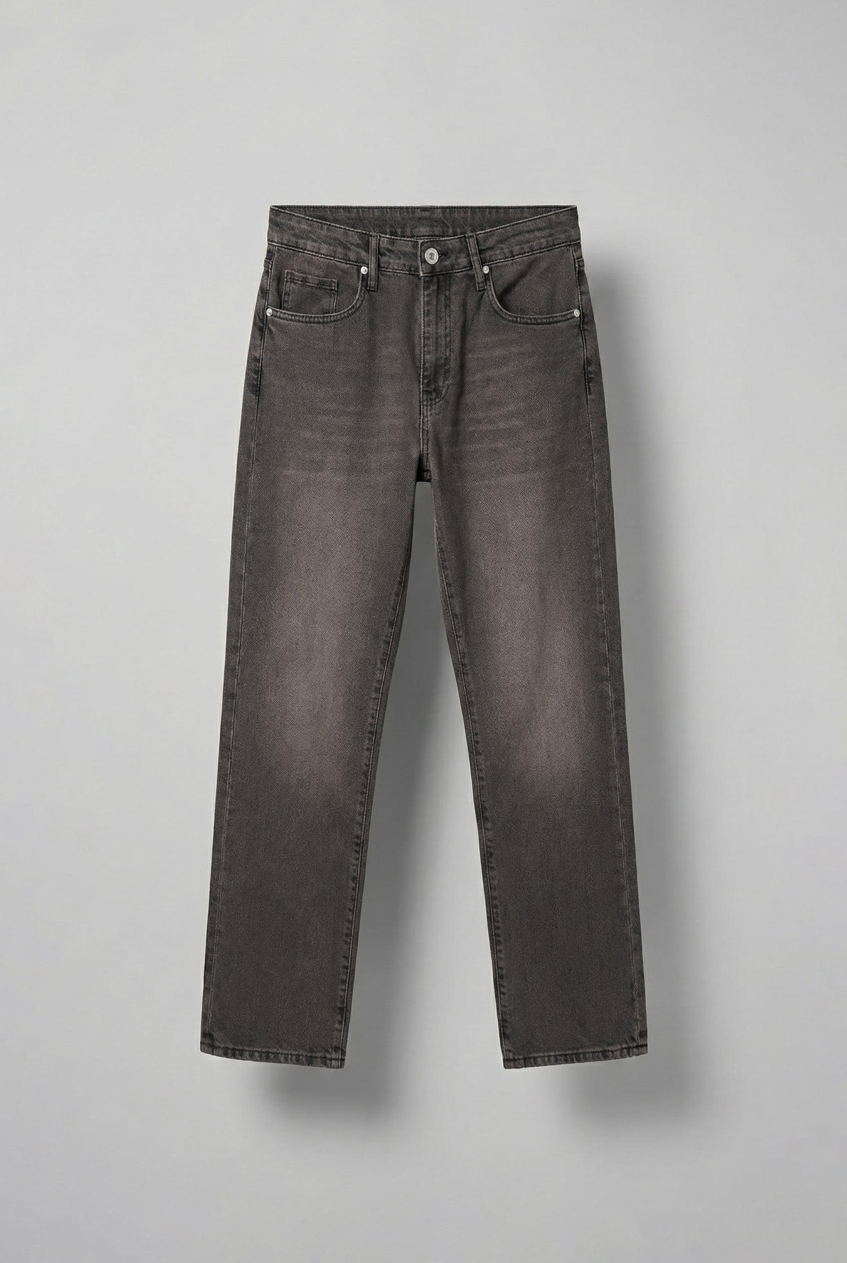 Erkek Yıkamalı Baggy Fit Jean Pantolon Kahverengi