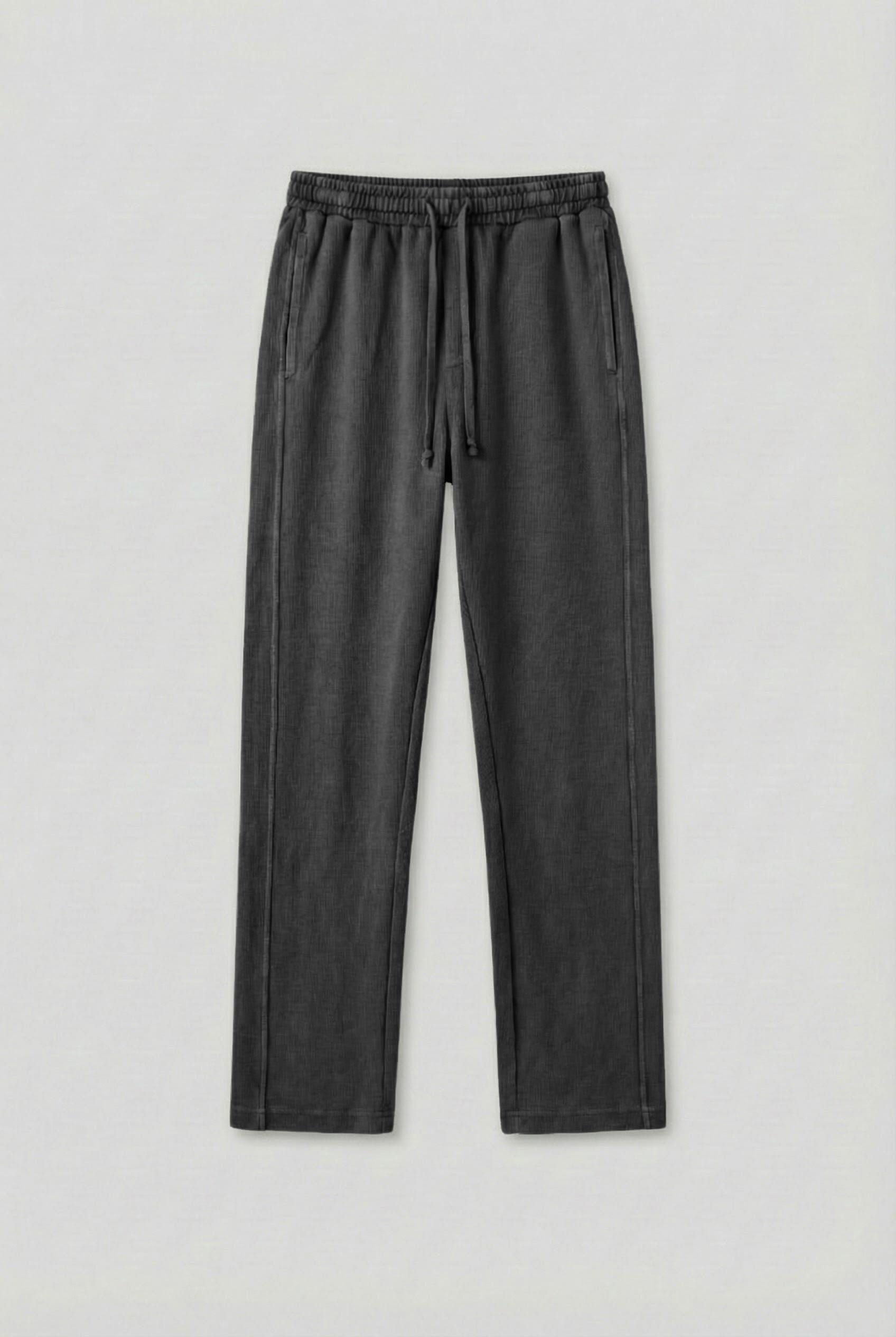 Erkek Yıkamalı Beli Lastikli Regular Fit Eşofman Koyu Gri