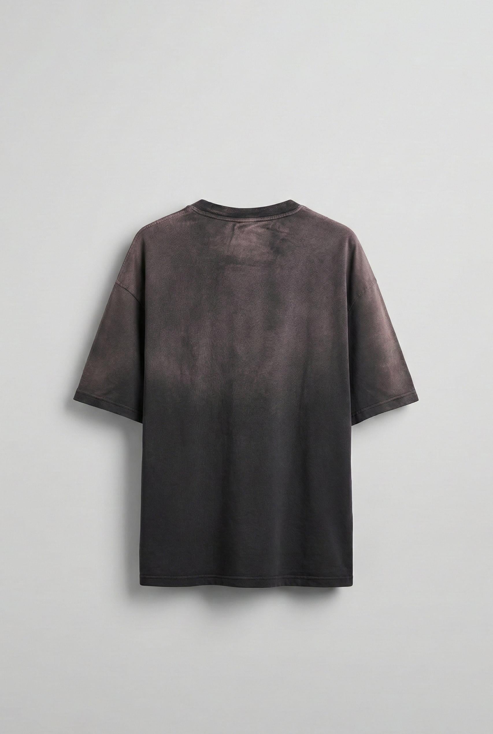 Erkek Yıkamalı Premium Kumaş Oversize T-Shirt Kahverengi · 2