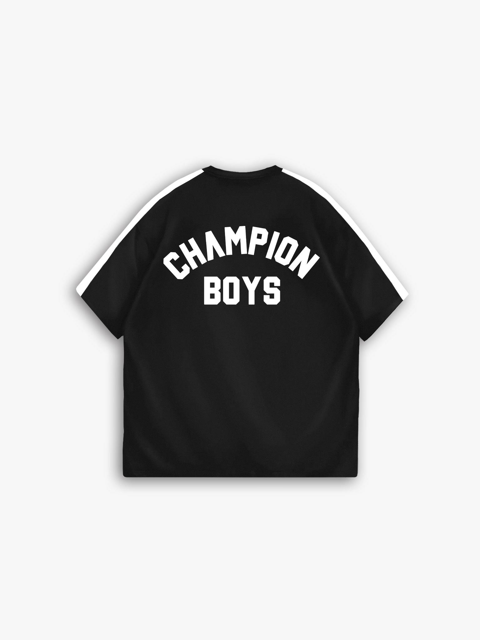 Erkek Oversize Champion Boys Bask l T Shirt Siyah