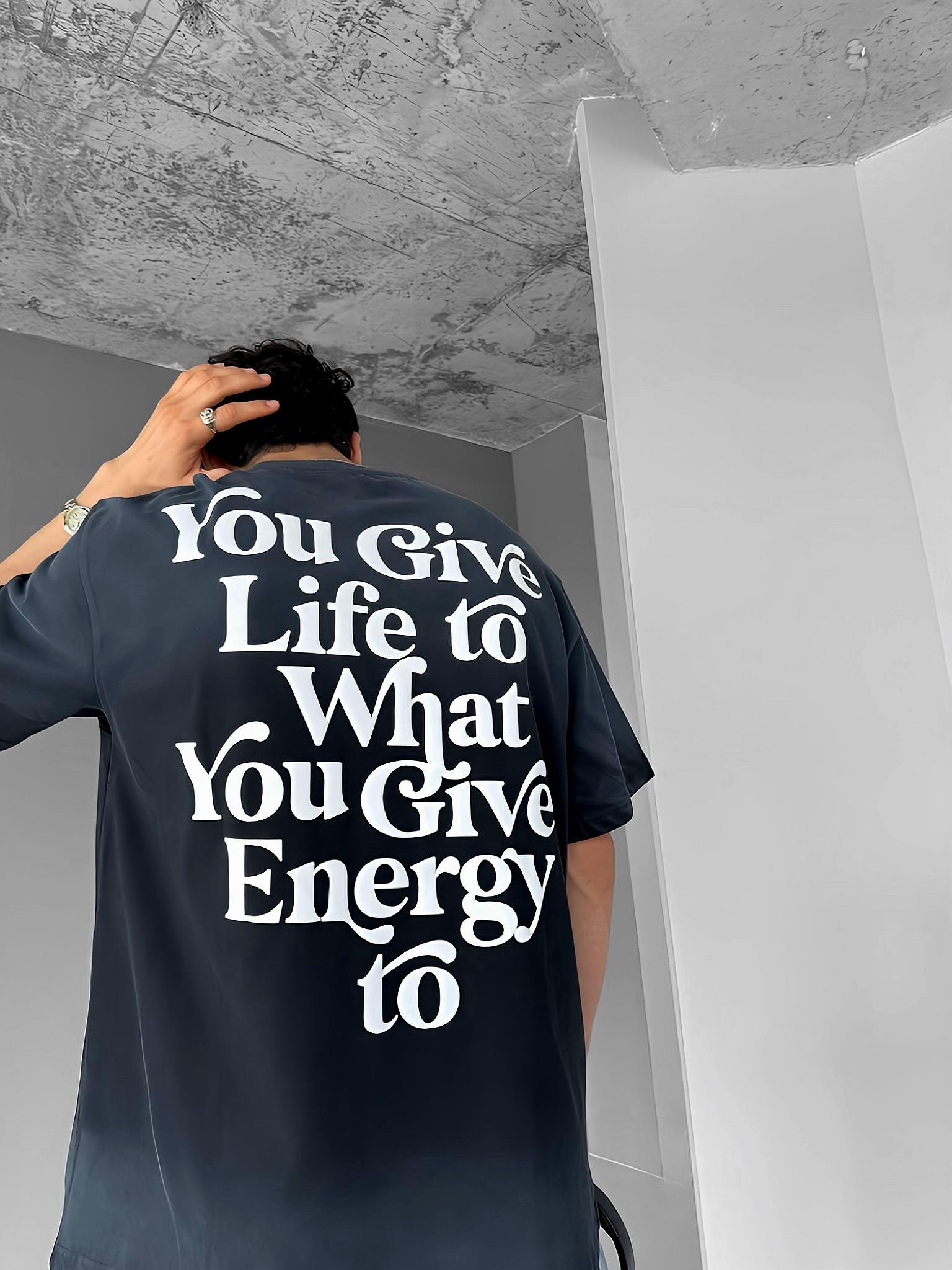 Oversize Doku Baskılı Ve Yıkamalı Catch T-Shirt Siyah