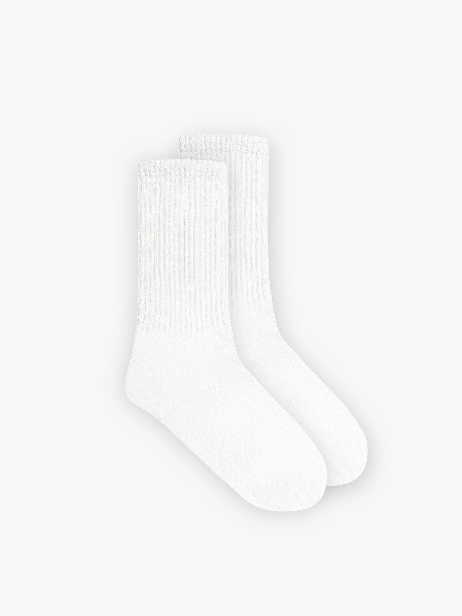 Unisex Basic Kolej Tenis Çorap Beyaz