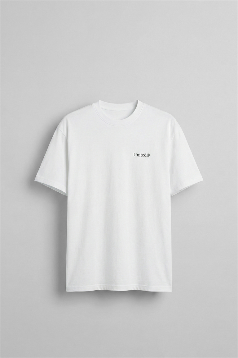 Erkek Oversize Boks Baskılı Beyaz T-Shirt | %100 Pamuk | ABLUKA