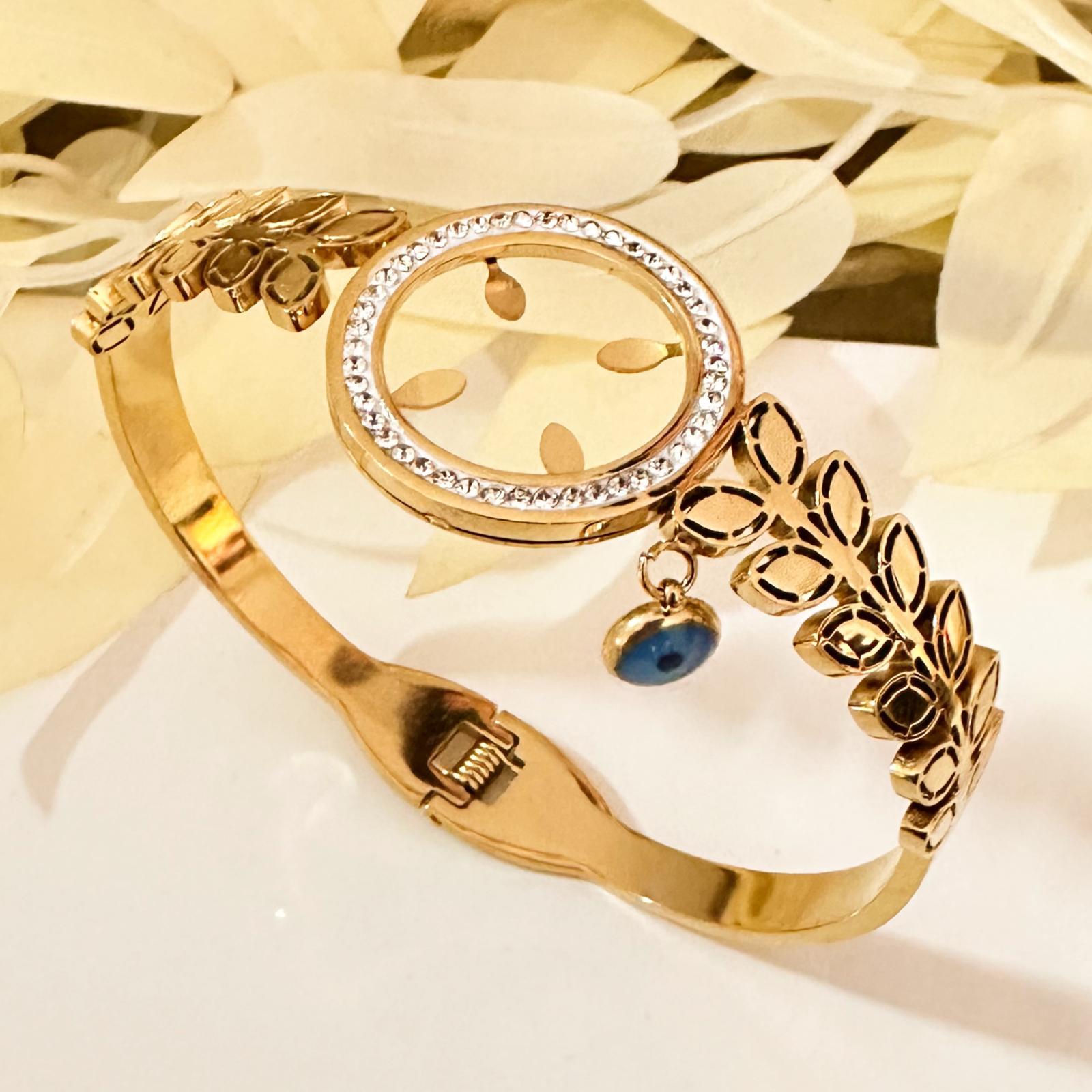 Çapraz Zincir  Desen Altın Kaplama Çelik Kelepçe