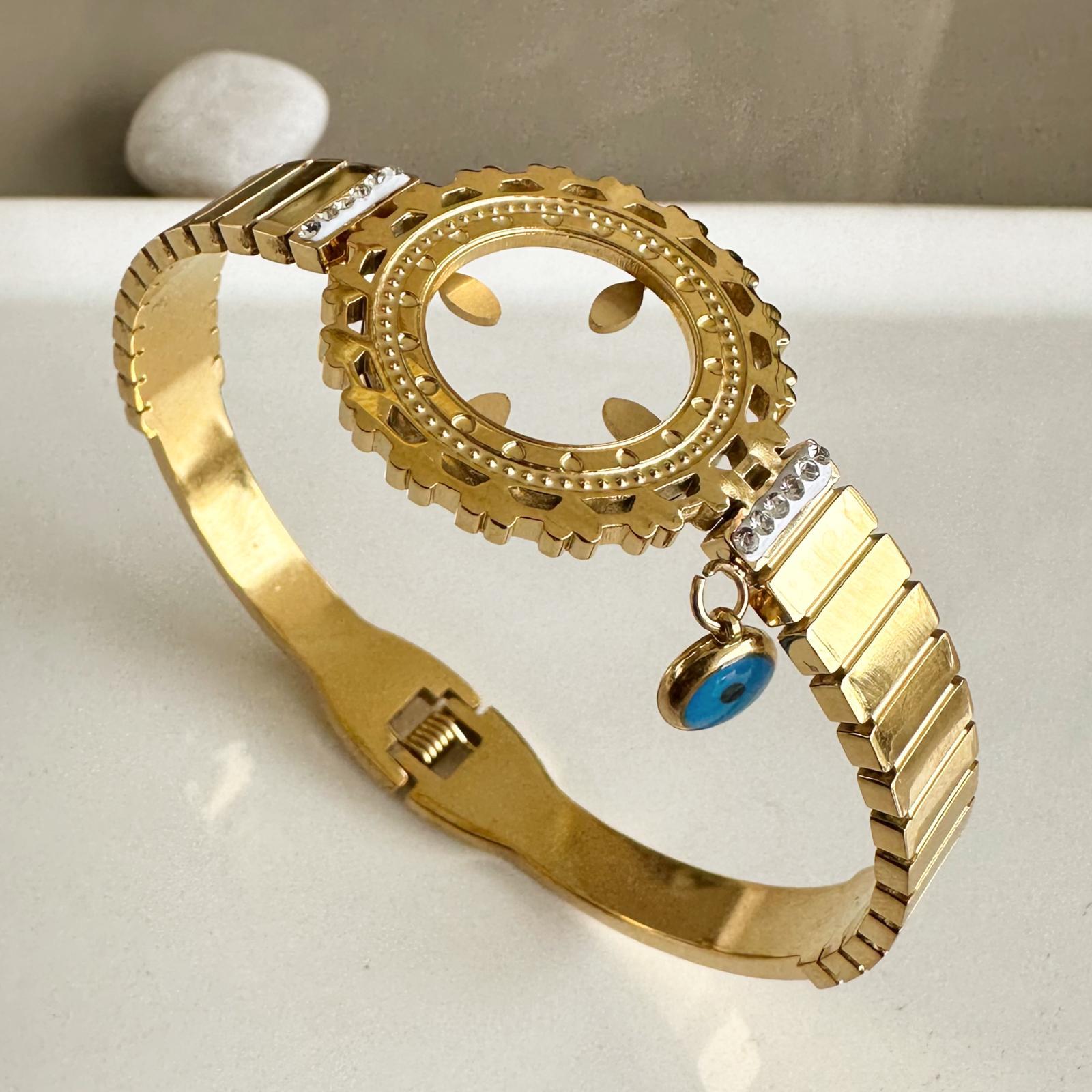 Çeyrek Takılabilir Kordunlu Altın Kaplama Çelik Kelepçe