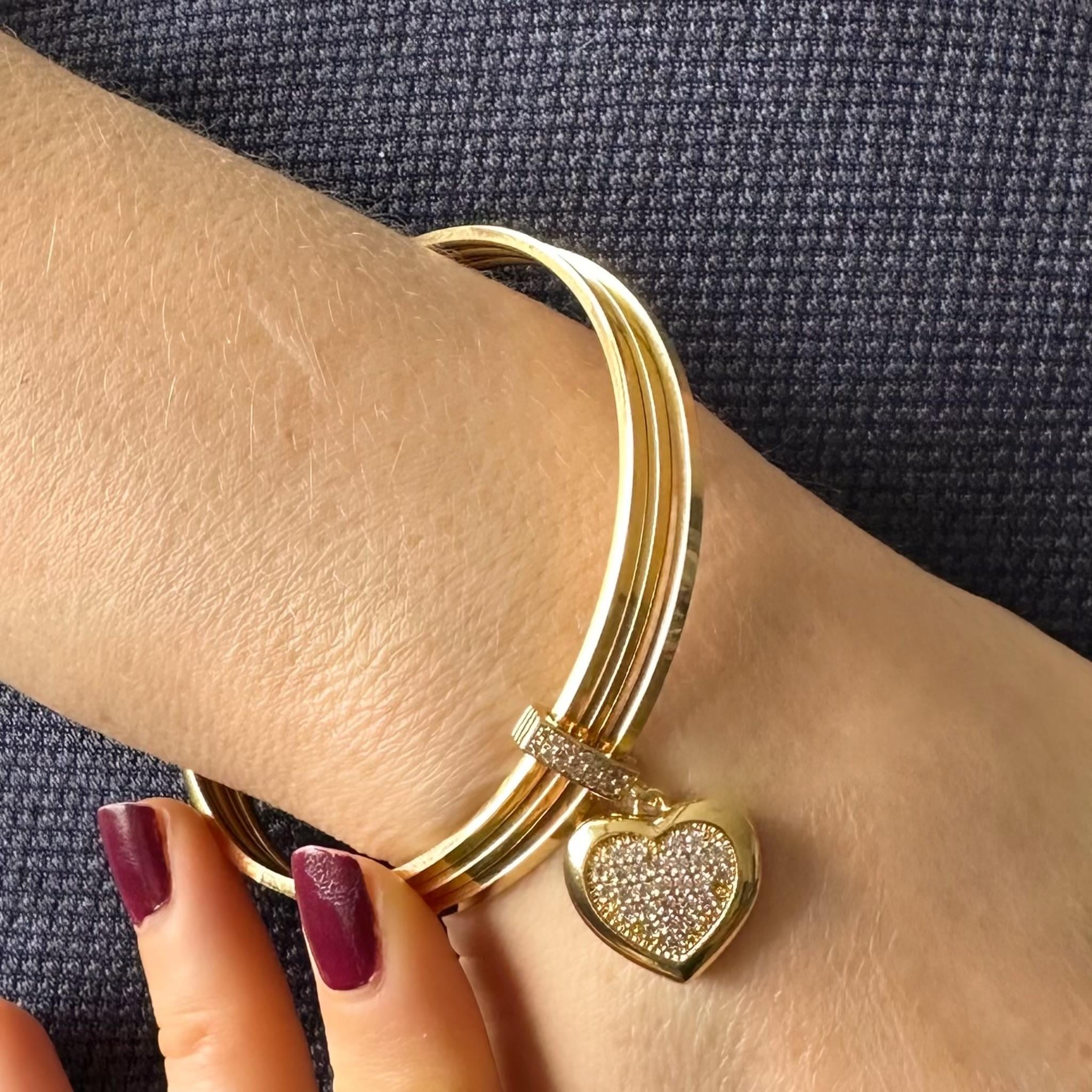 Charmlı Üçlü Ajda Bilezik Kalpli